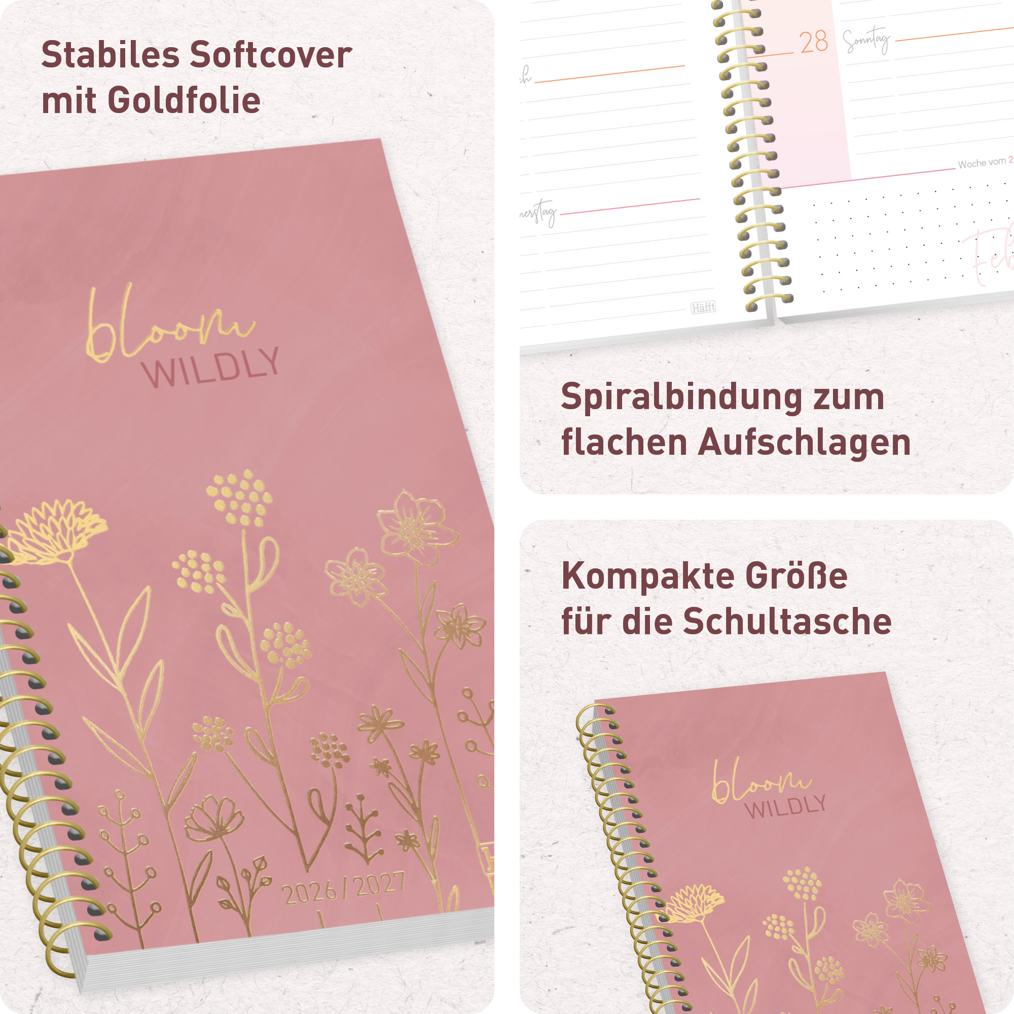 Artikelbild 2 des Artikels “College-Timer A6 Slim 2026/2027 [Fine Flowers rosé] “