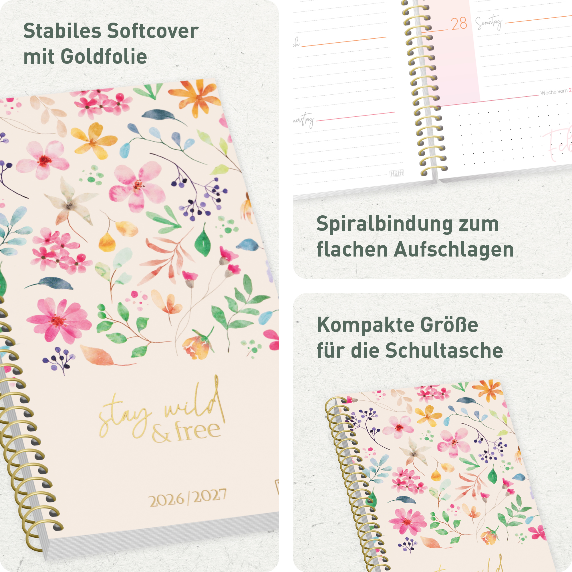 Artikelbild 2 des Artikels “College-Timer A6 Slim 2026/2027 [Wild Blossoms] “