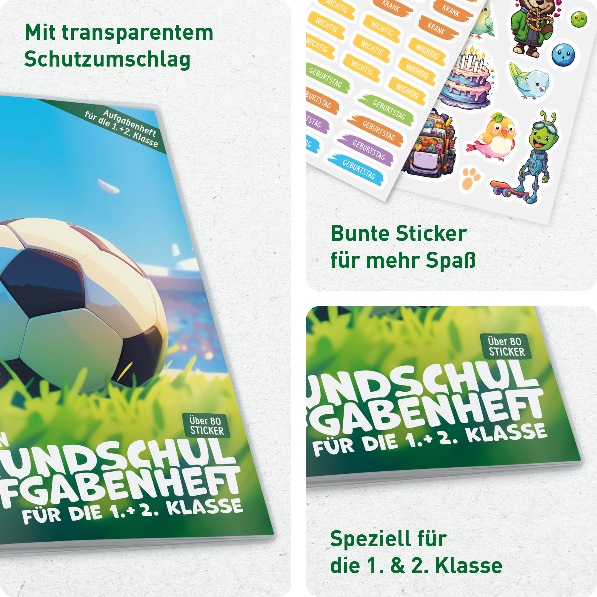 Artikelbild 2 des Artikels “Grundschul-Aufgabenheft A5 für die 1. + 2. Klasse ohne Datum [Fußballspiel] “