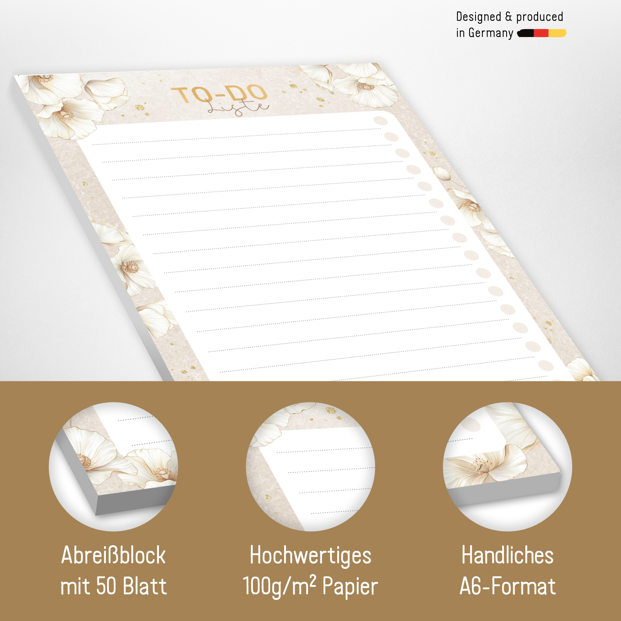 Artikelbild 2 des Artikels “To-do Block A6 [Golden Blossoms] “