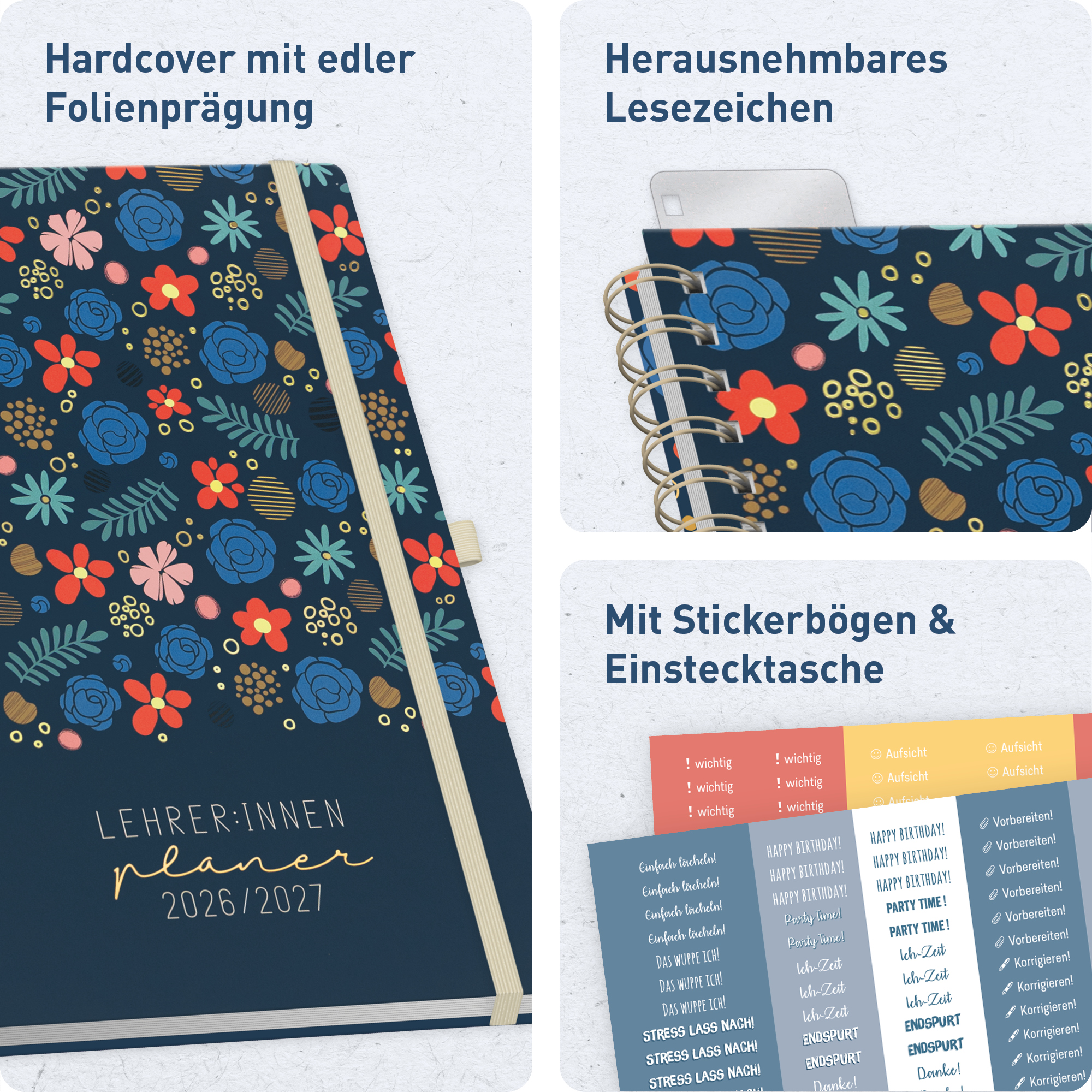 Artikelbild 2 des Artikels “Lehrer-Planer Maxi Deluxe A4+ 26/27 [Flowers & Leaves] “