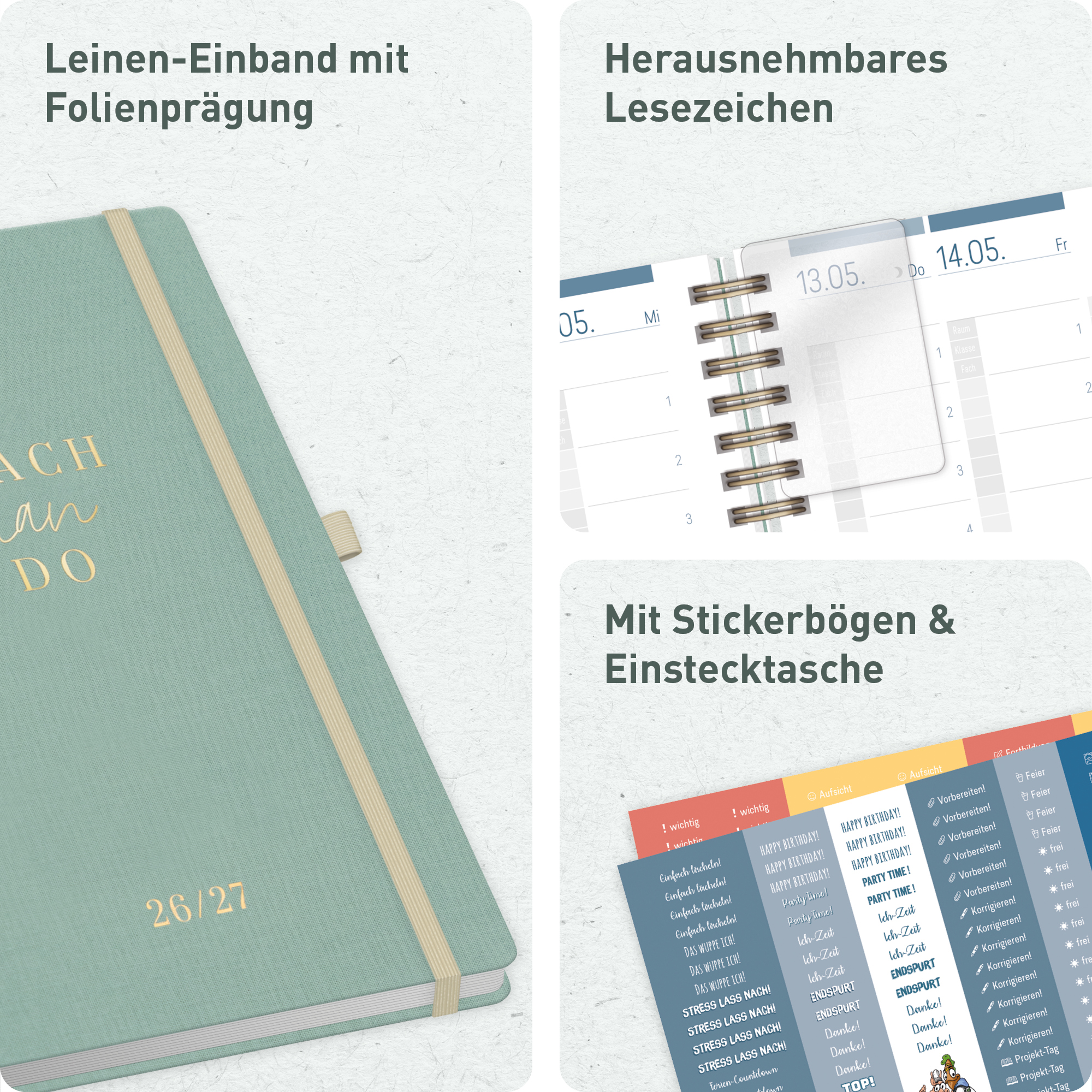 Artikelbild 2 des Artikels “Lehrer-Planer Deluxe A5+ 26/27 [Green Canvas] “