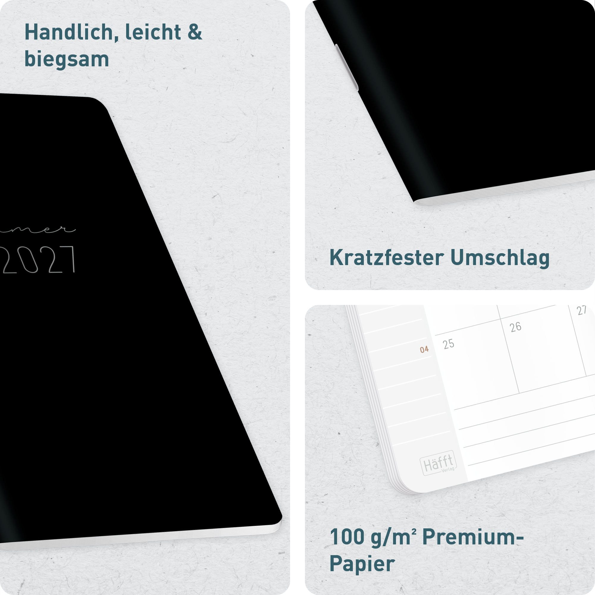Artikelbild 2 des Artikels “Monatskalender 2026/2027 Square A6+ Taschenkalender [Black Edition] “