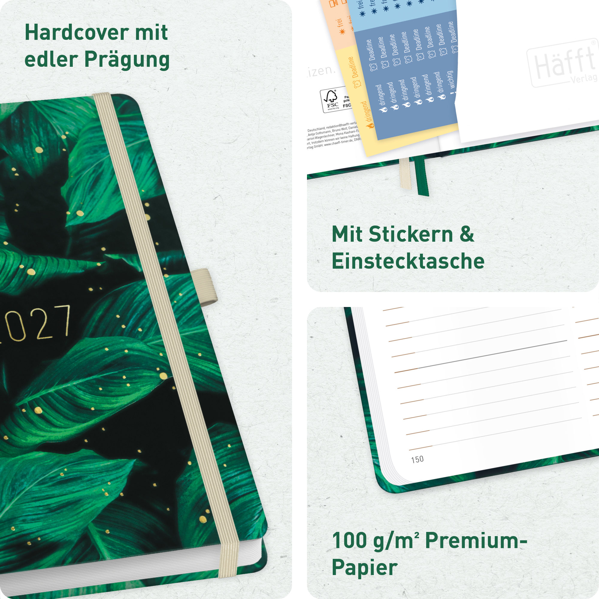 Artikelbild 2 des Artikels “Chäff-Timer Premium A5 2026/2027 [Green Leaves] “