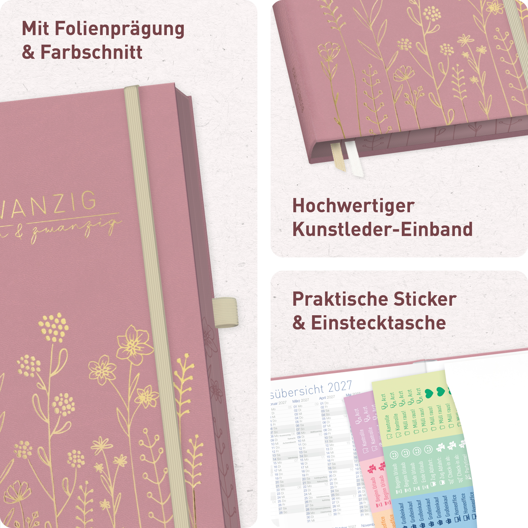 Artikelbild 2 des Artikels “Business-Timer Deluxe A5 2026/2027 [Fine Flowers rosé] “