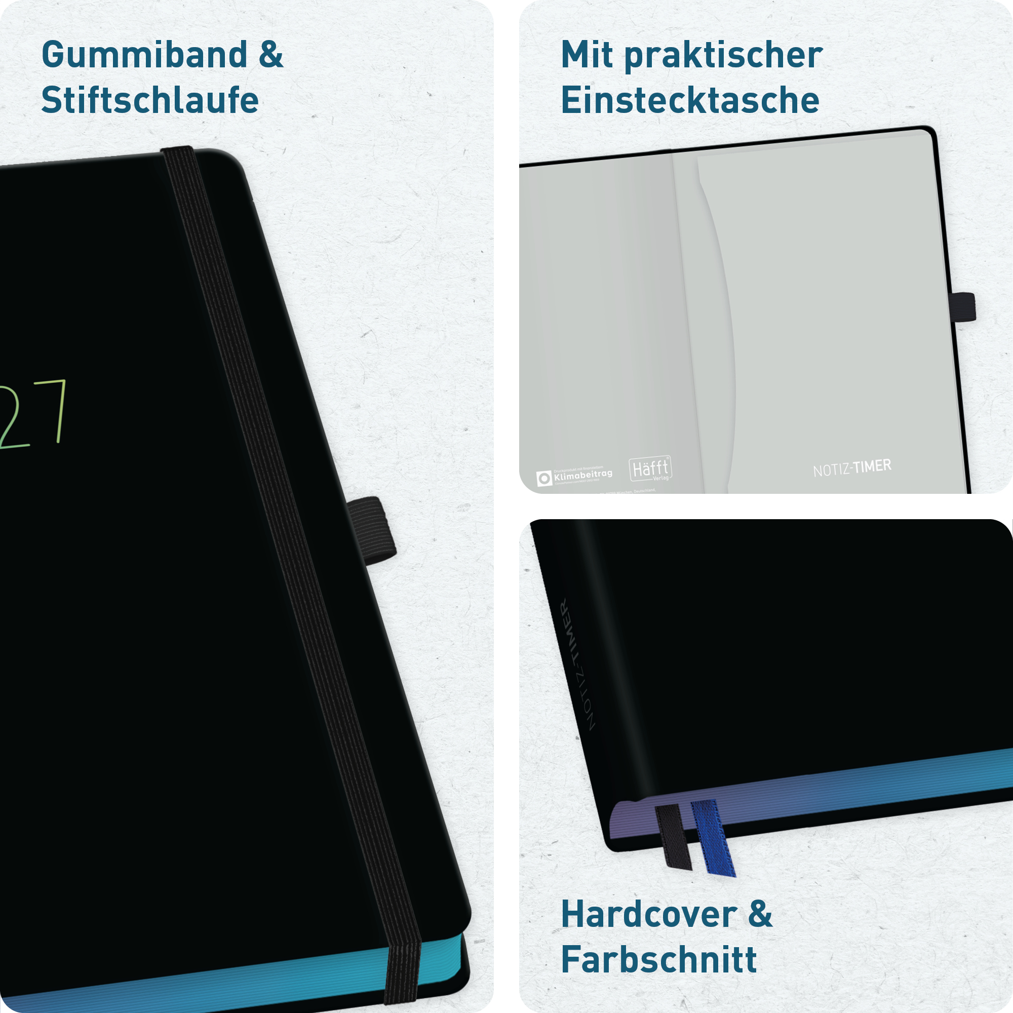 Artikelbild 2 des Artikels “Wochen-Notiz-Kalender 2026/2027 A5 [Black Rainbow] “