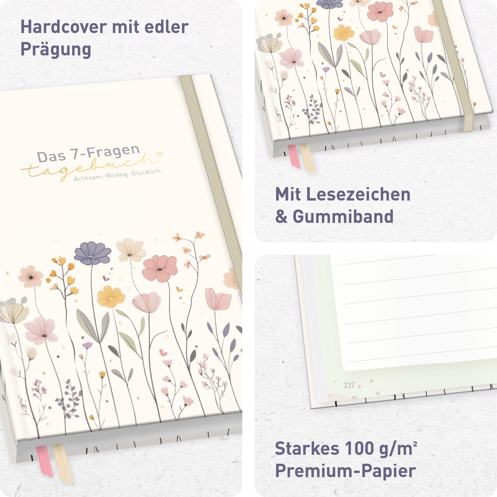 Artikelbild 2 des Artikels “paper&you Das 7-Fragen-Tagebuch A5 für 6 Monate [Flower Joy] “