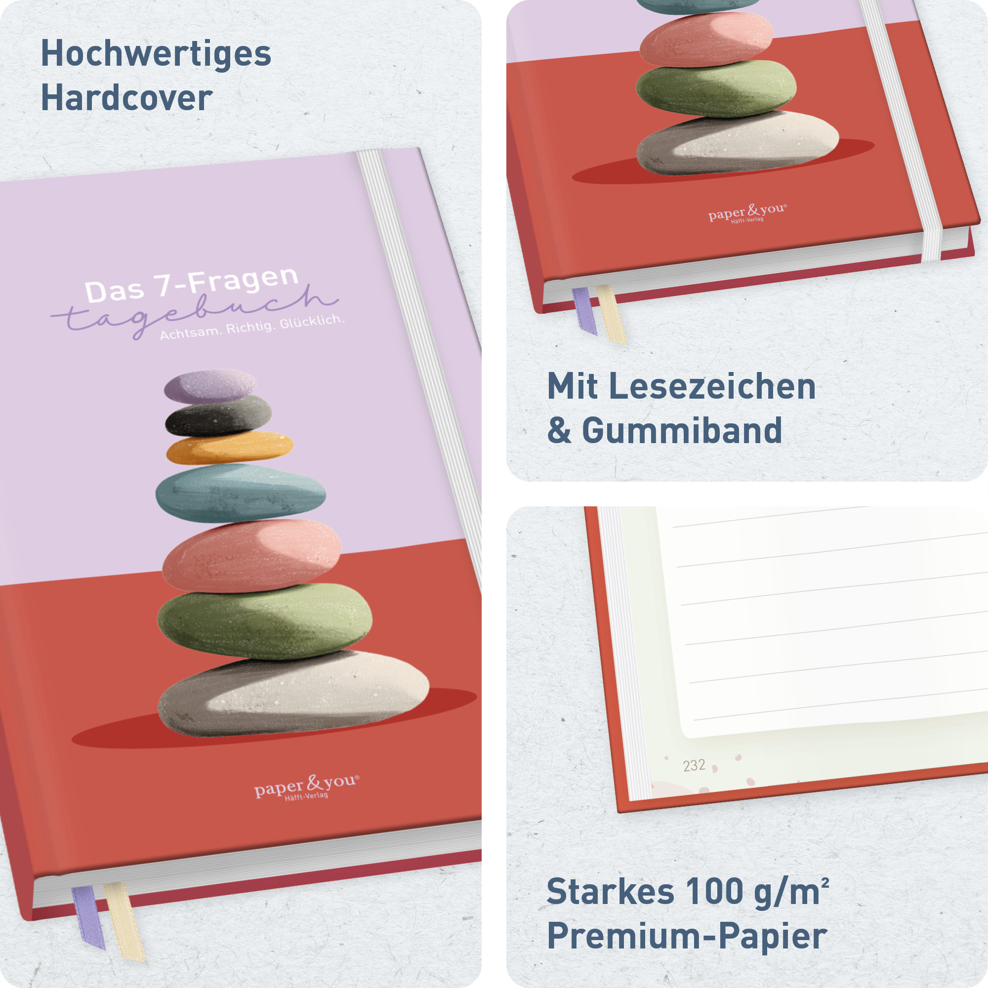 Artikelbild 2 des Artikels “paper&you Das 7-Fragen-Tagebuch A5 für 6 Monate [Gedankenreise] “