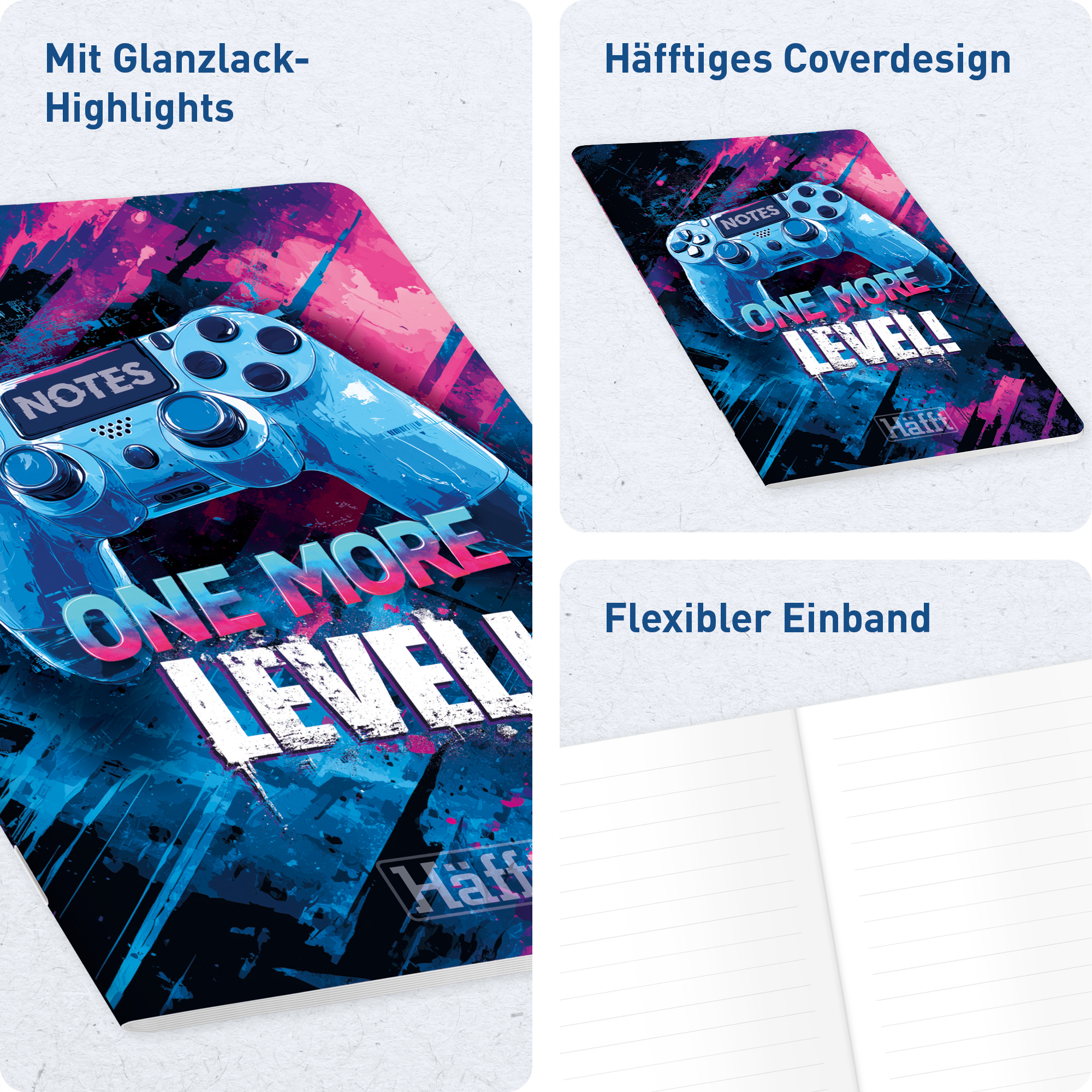 Artikelbild 2 des Artikels “Notizheft A5 liniert [One more Level] “