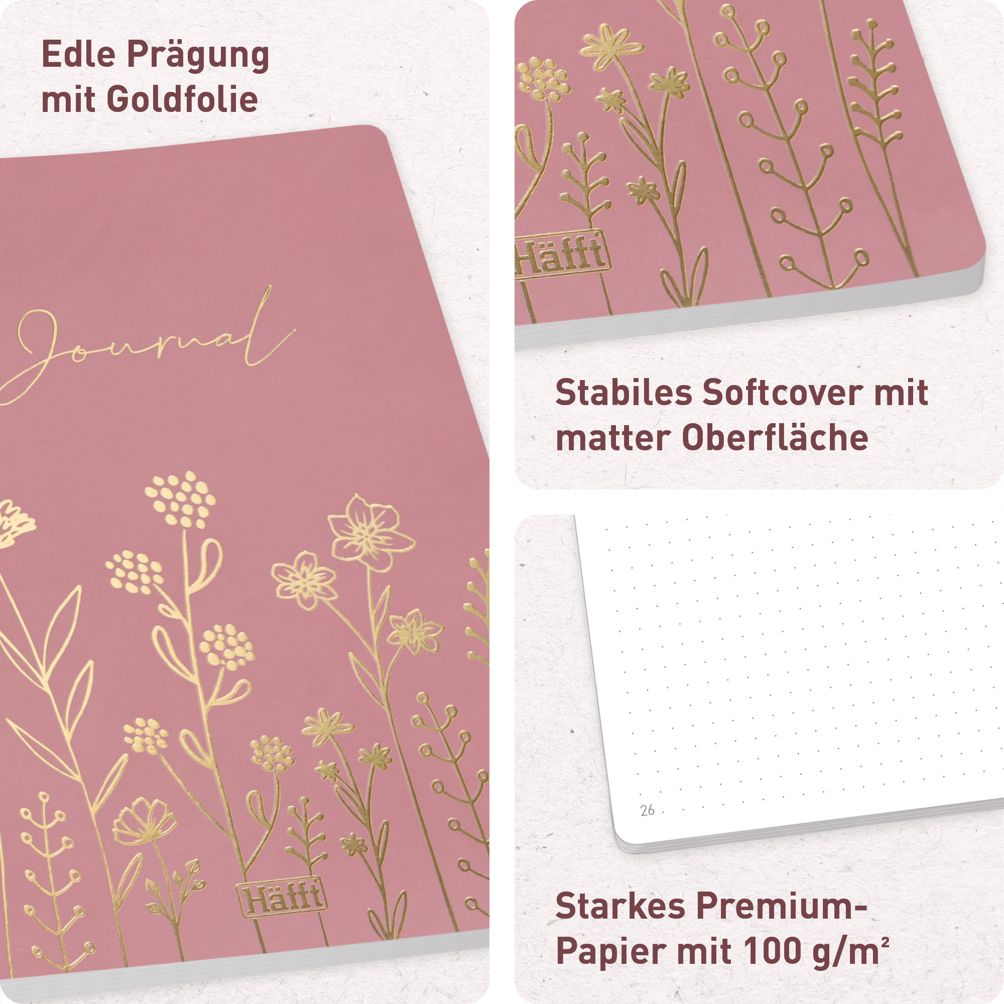 Artikelbild 2 des Artikels “College-Journal dotted A5 [Fine Flowers rosé] “