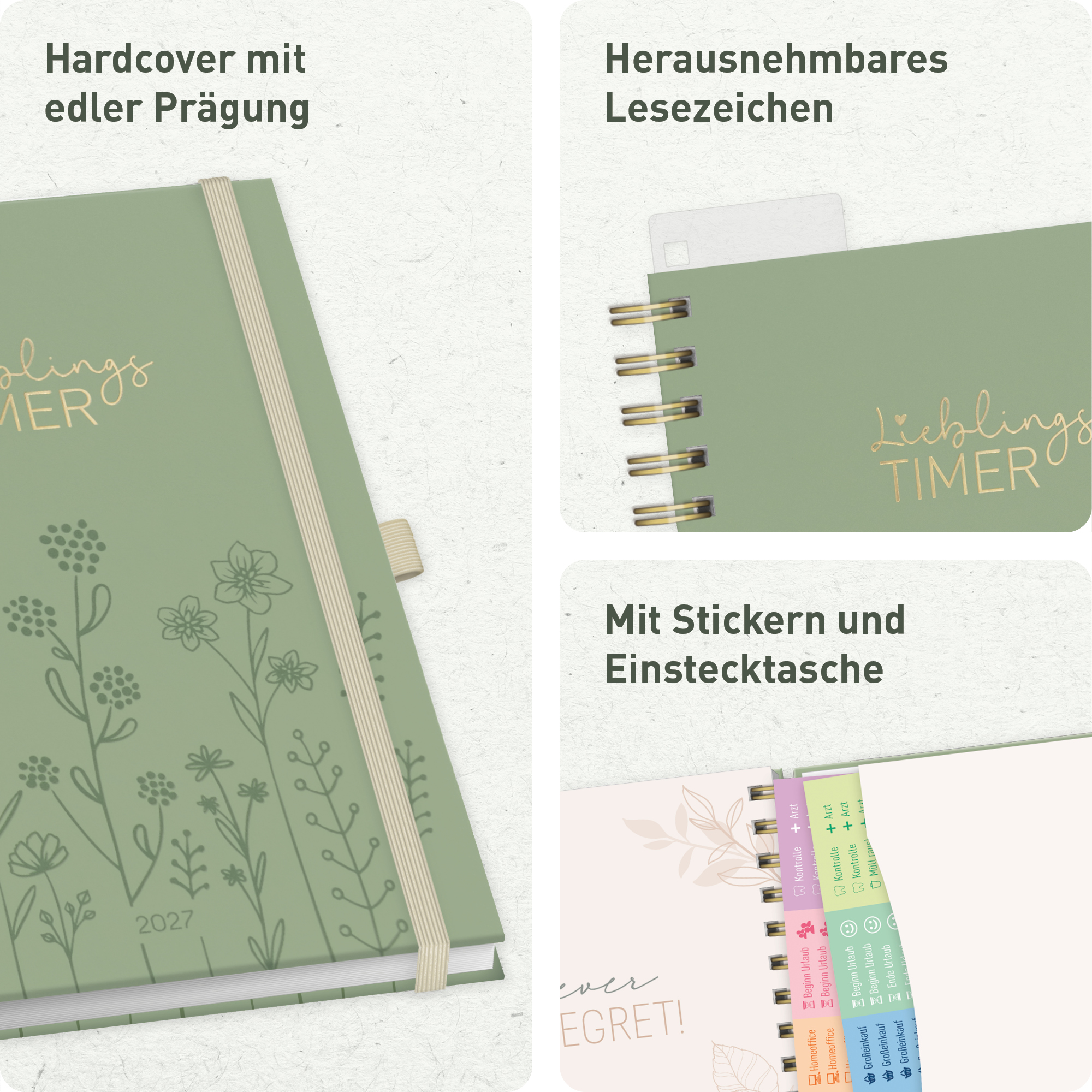 Artikelbild 2 des Artikels “Lieblings-Timer Deluxe A5 2026/2027 [Fine Flowers salbei] “