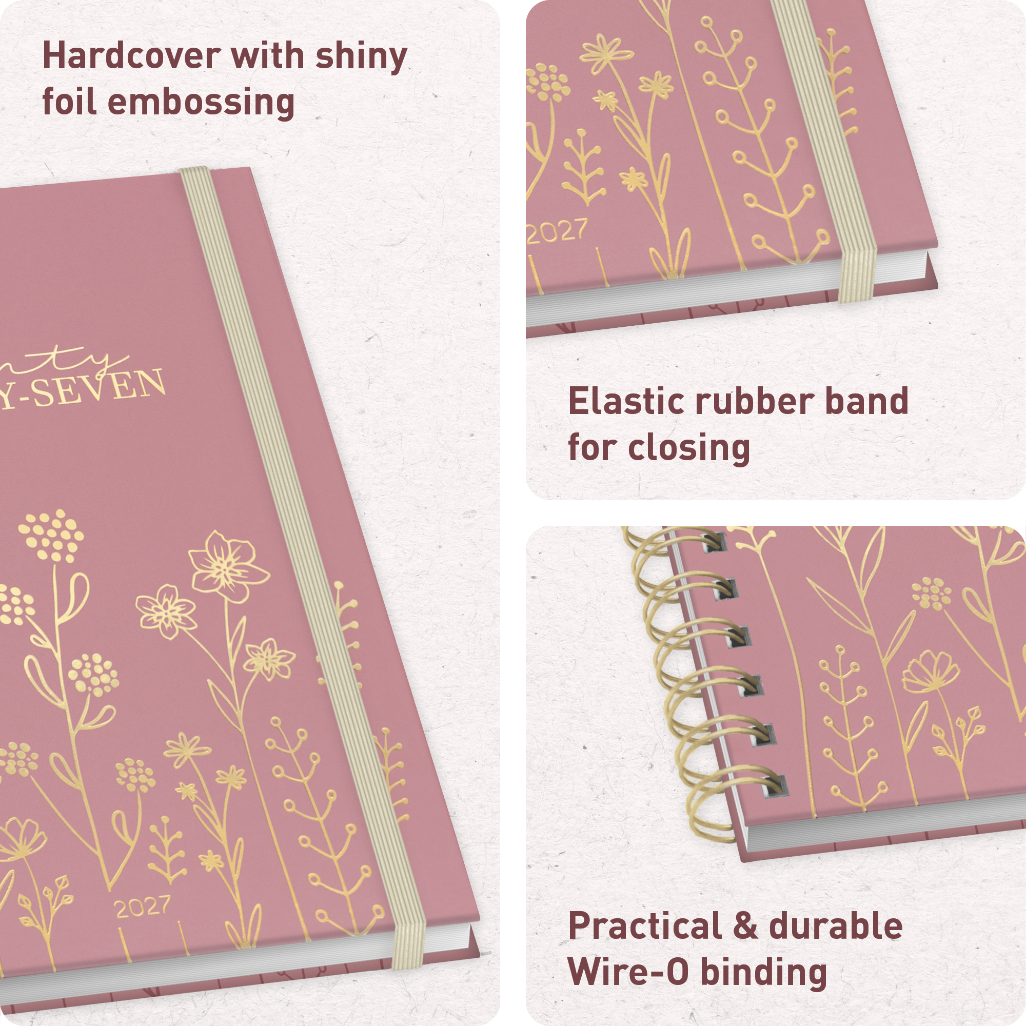 Artikelbild 2 des Artikels “Lieblings-Timer A5 2026/2027 auf Englisch (+ IT/FR/ES) [Fine Flowers rosé] “