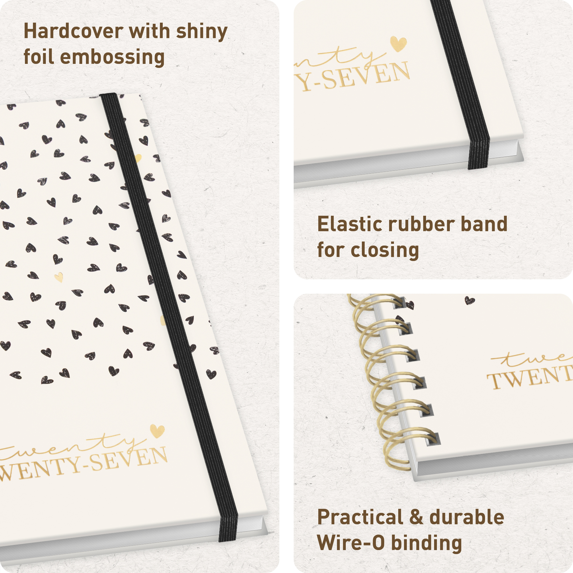 Artikelbild 2 des Artikels “Lieblings-Timer A5 2026/2027 auf Englisch (+ IT/FR/ES) [Golden Hearts] “