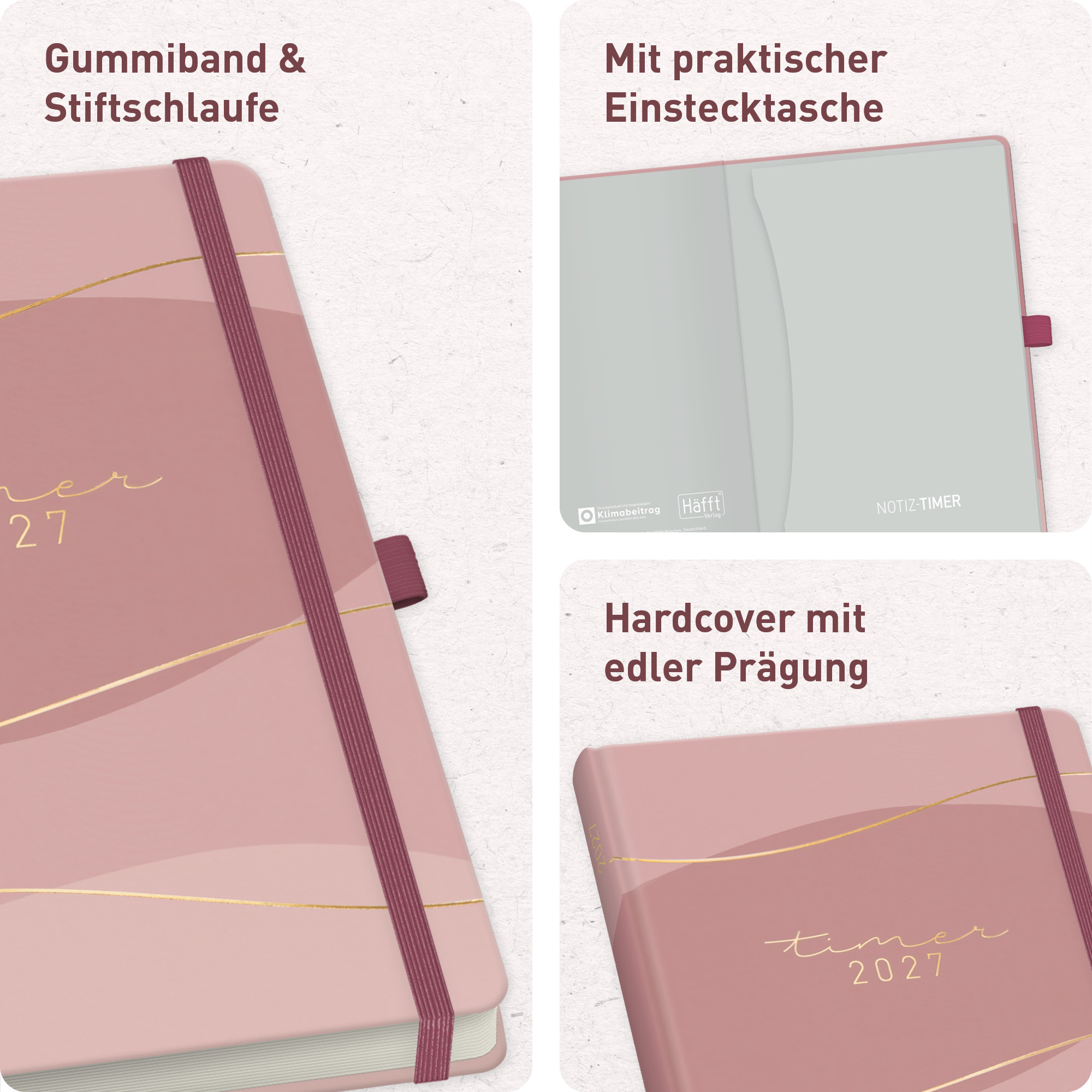 Artikelbild 2 des Artikels “Wochen-Notiz-Kalender A5 2027 A5 [Rosé Waves] “