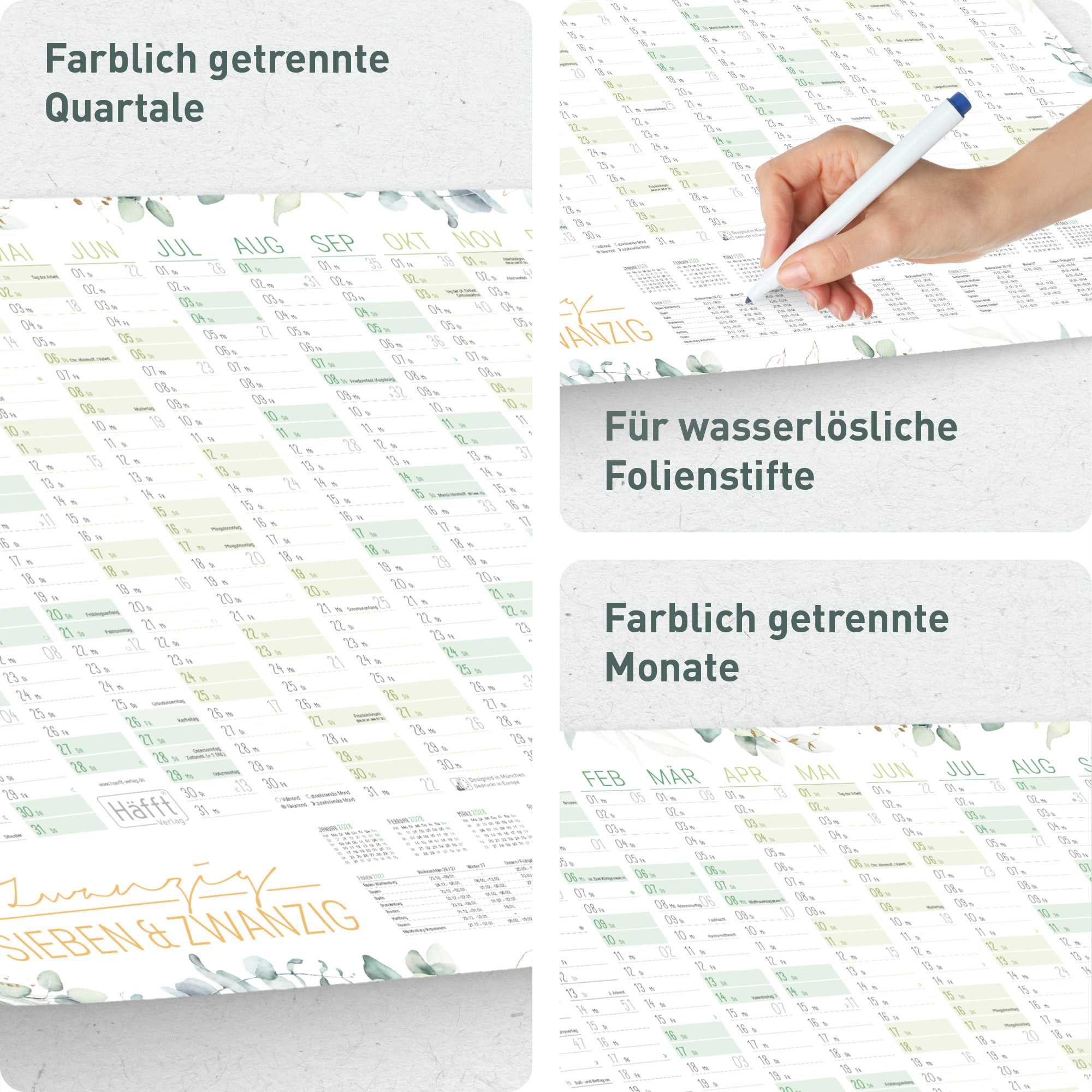 Artikelbild 2 des Artikels “Abwischbarer Wandkalender 2027 A1+ [Blattgold] “