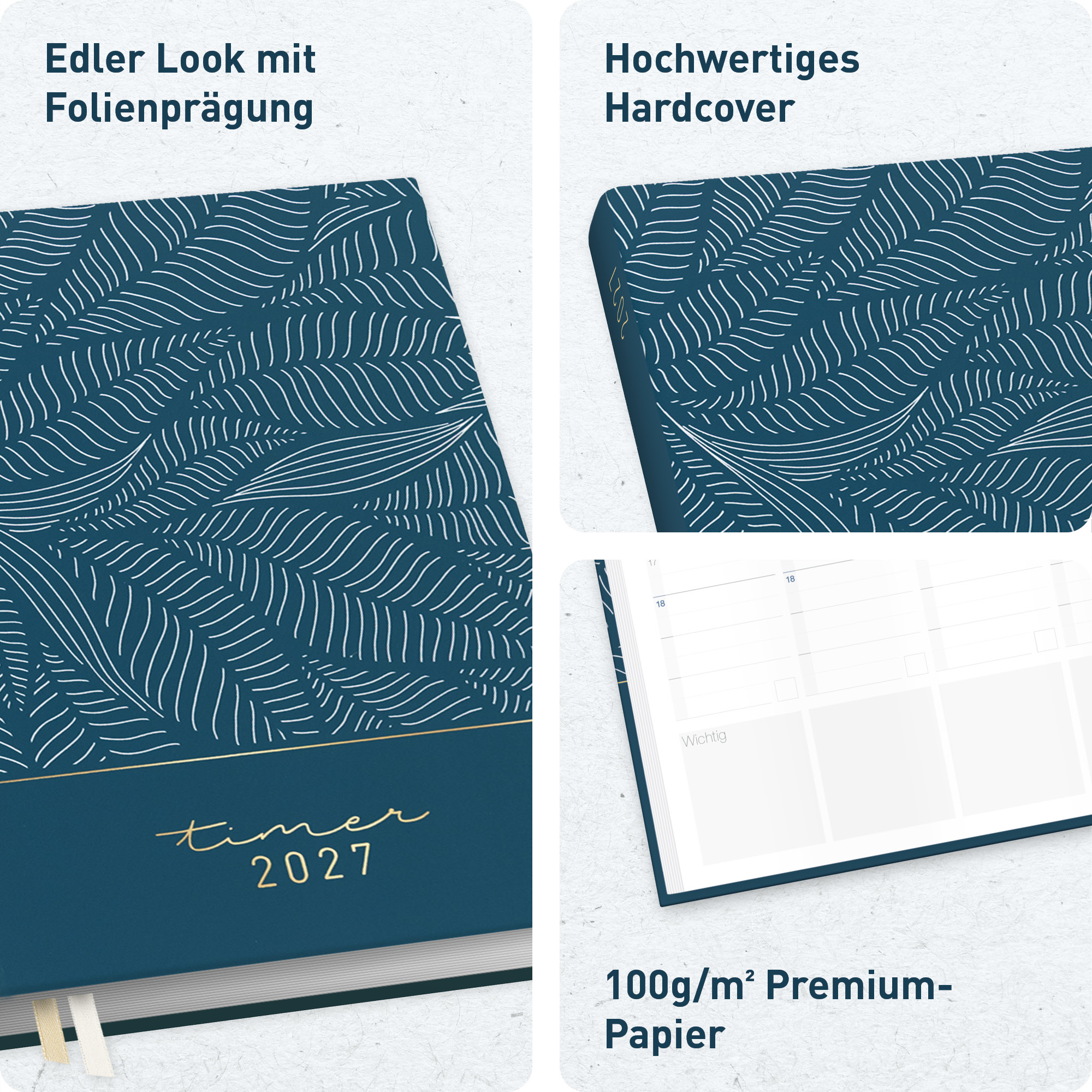 Artikelbild 2 des Artikels “Business-Timer A5 2027 [Fine Leaves blue] “