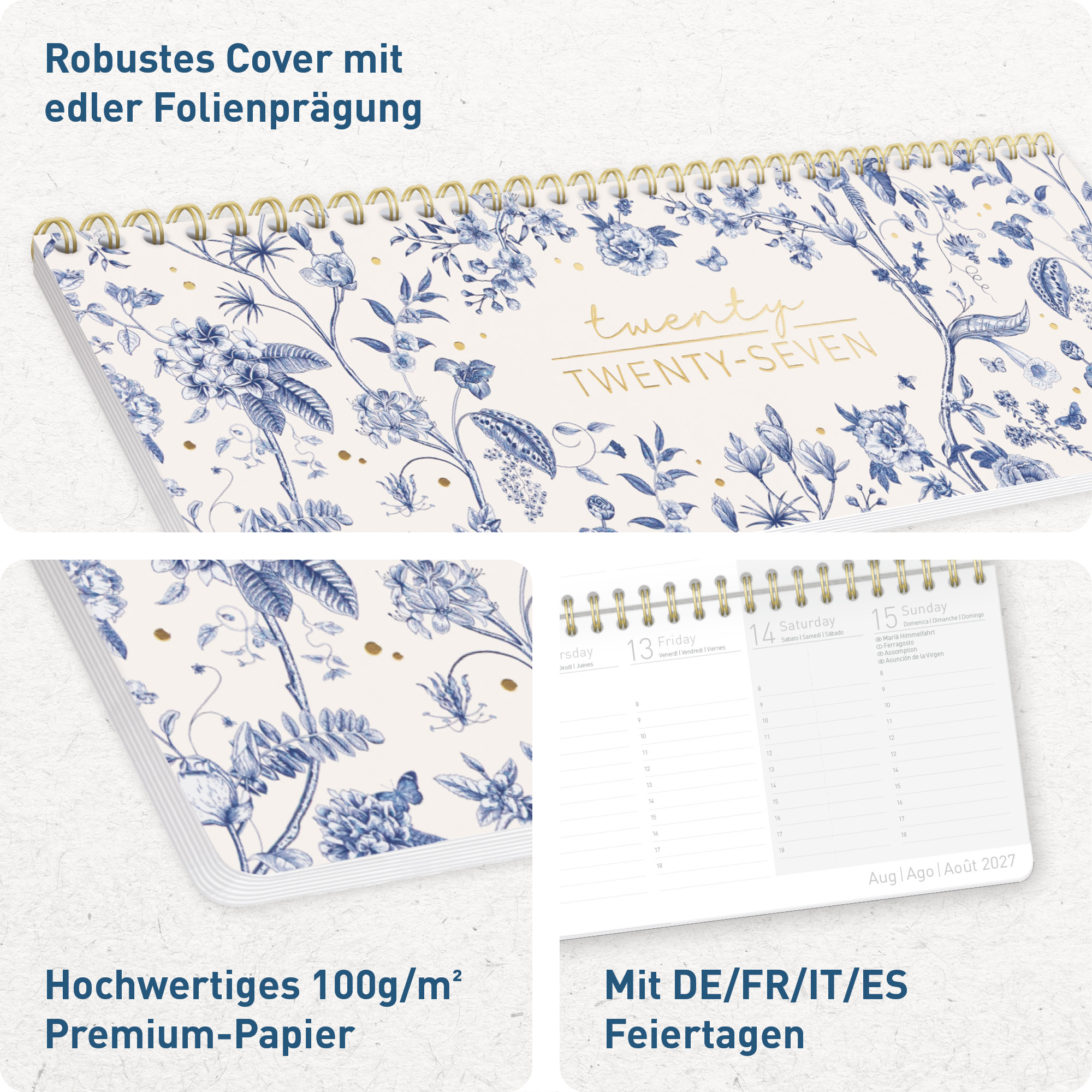 Artikelbild 2 des Artikels “Internationaler Wochen-Tischkalender quer 2027 [Fine Style] “