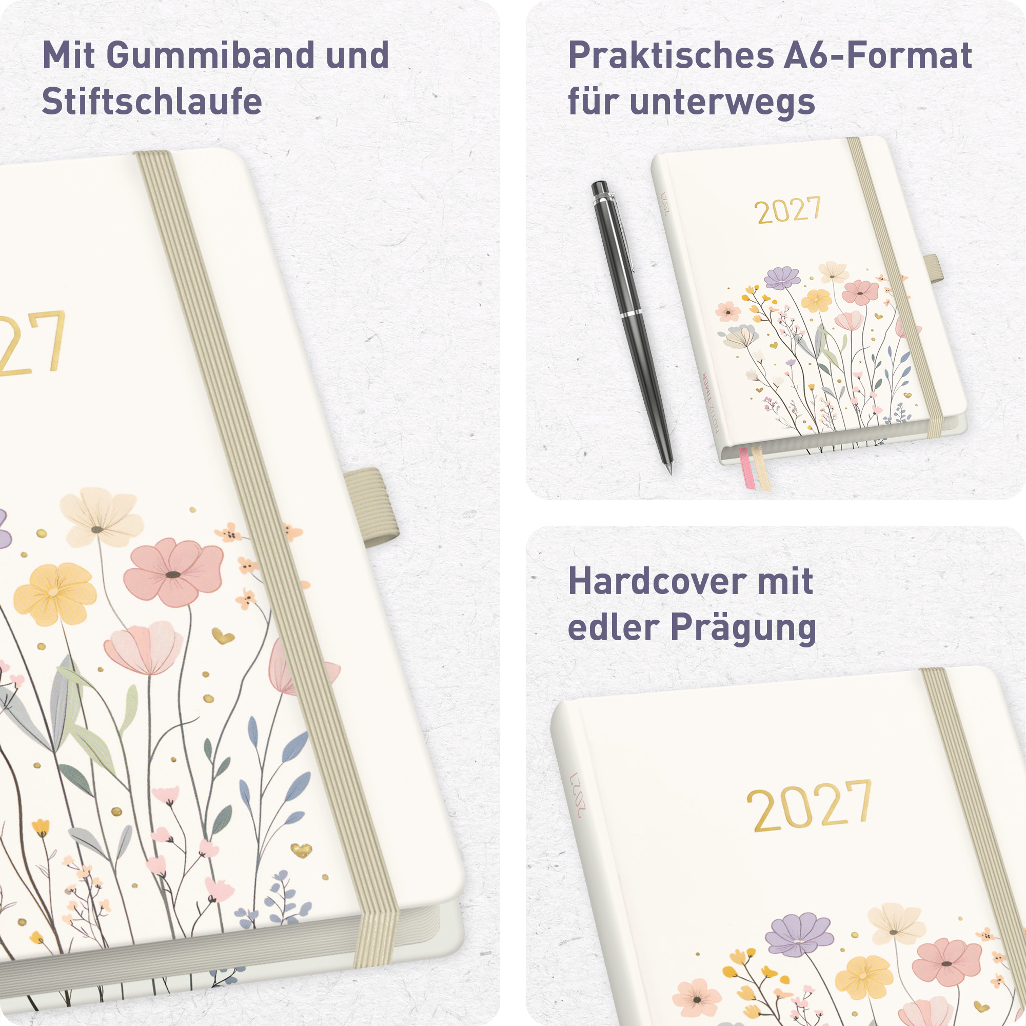 Artikelbild 2 des Artikels “Wochen-Notiz-Kalender A6 2027 [Flower Joy] “