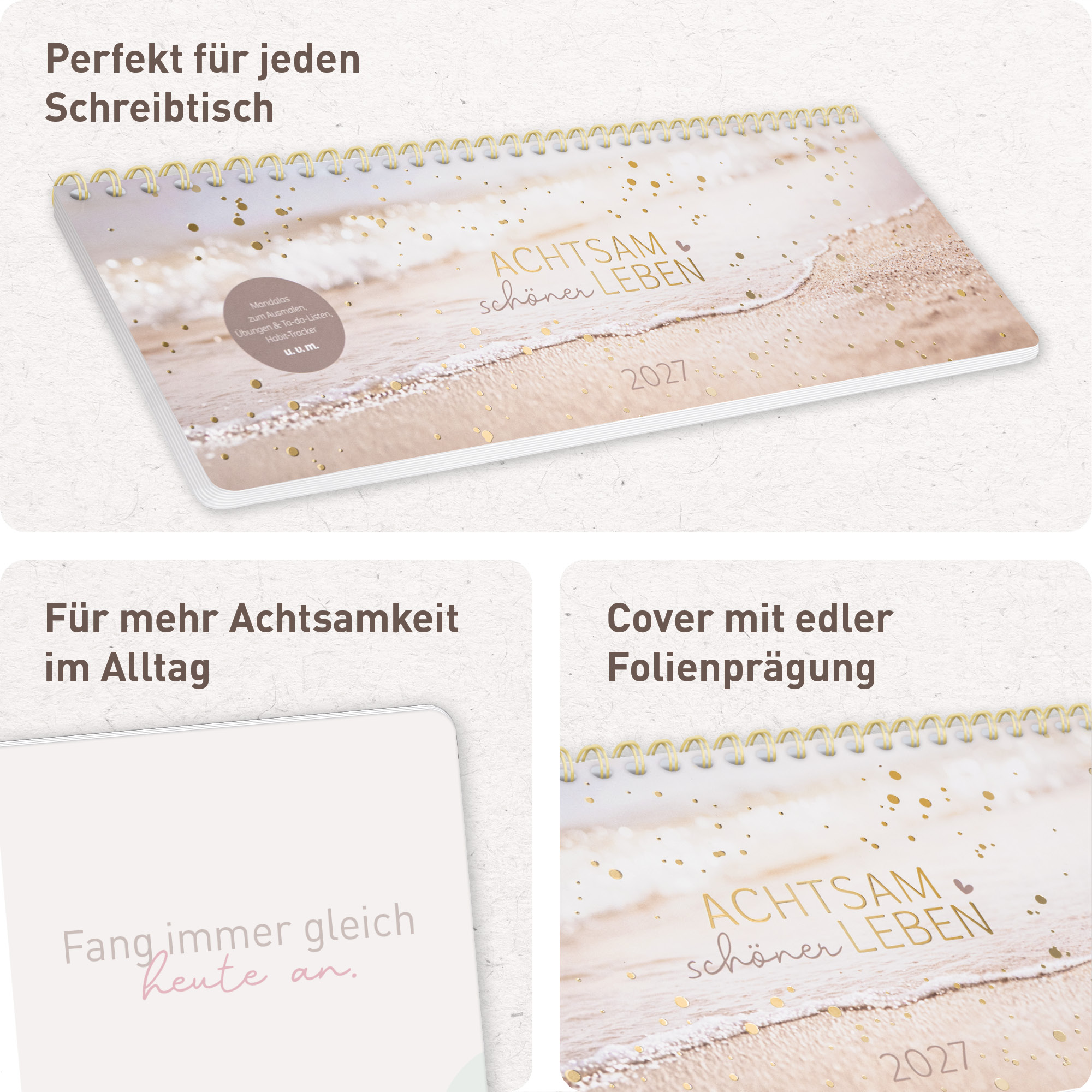 Artikelbild 2 des Artikels “Wochen-Tischkalender 2027 quer Achtsamkeitskalender [Neue Wege] “