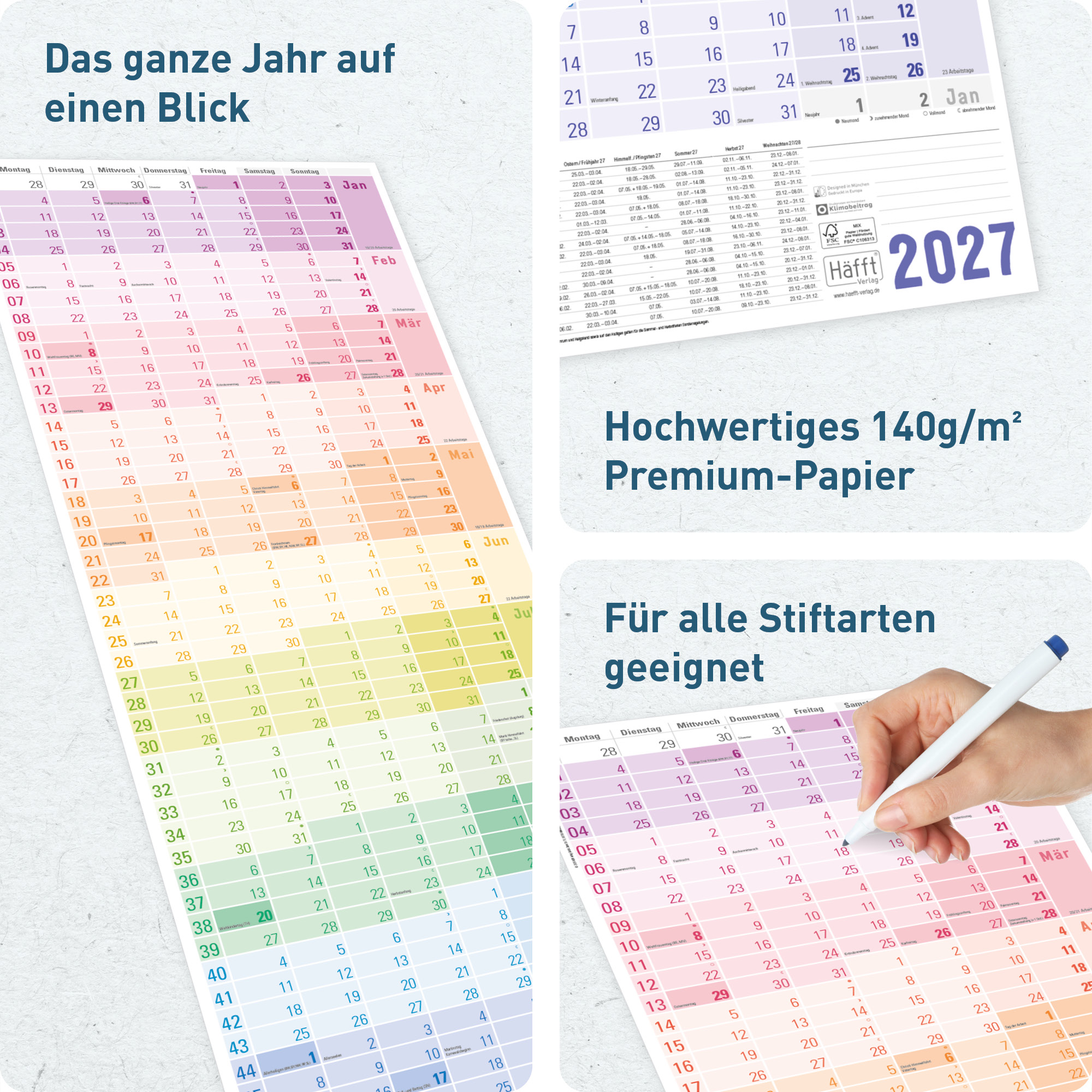 Artikelbild 2 des Artikels “Wandkalender 2027 Hochformat - Jahreskalender schmal lang [Rainbow] “