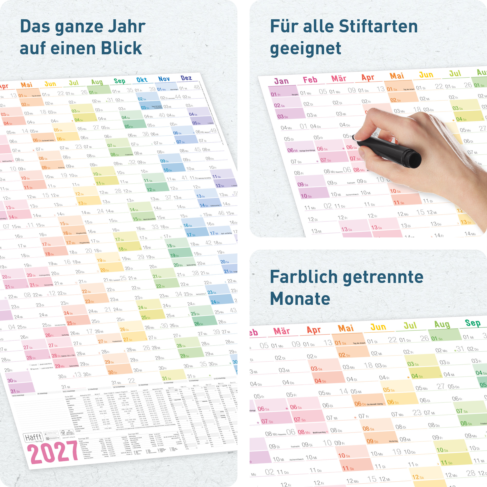 Artikelbild 2 des Artikels “XXL Wandkalender 2027 A1+ Hochformat [Rainbow] “