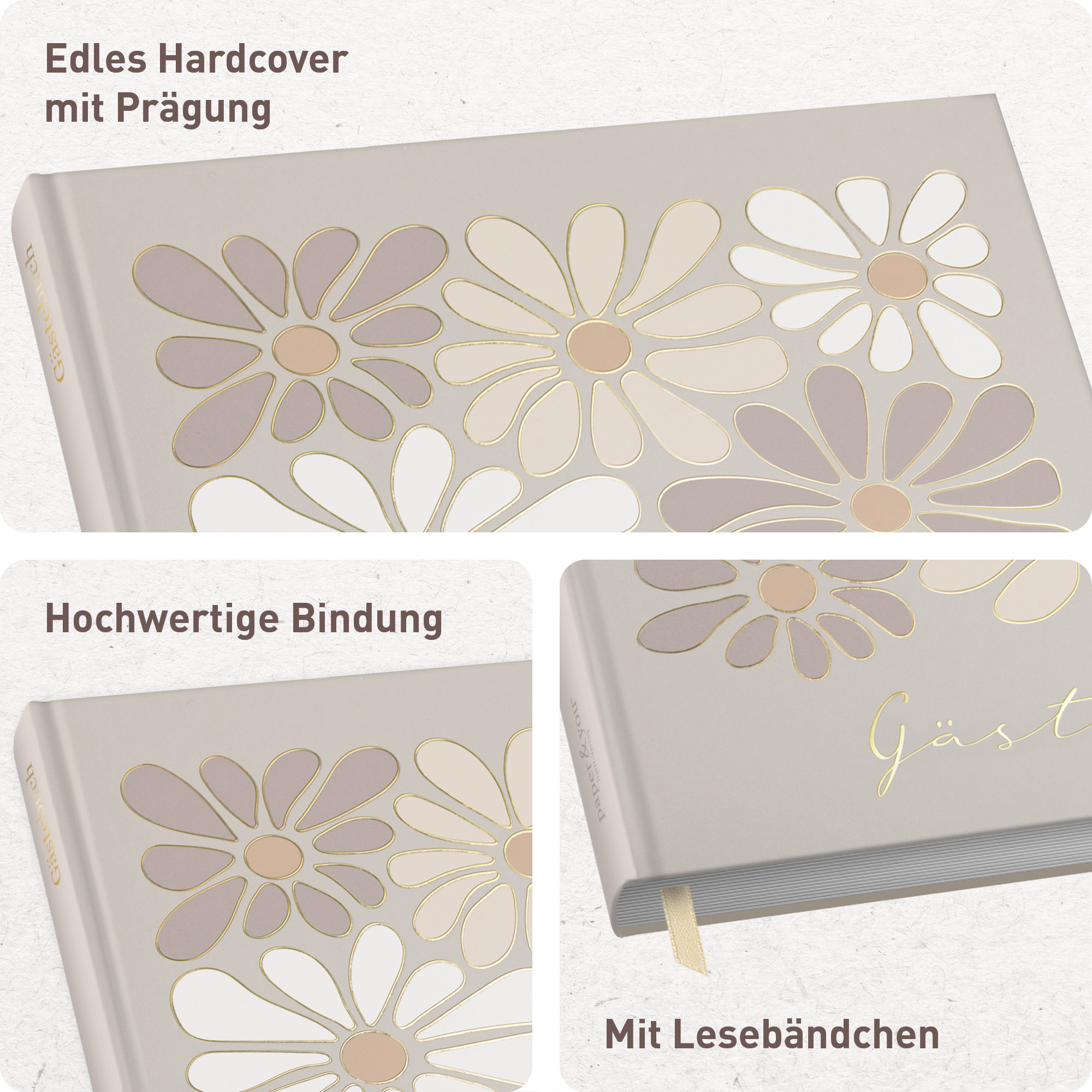 Artikelbild 2 des Artikels “p&y Gästebuch [Flower Power beige] “