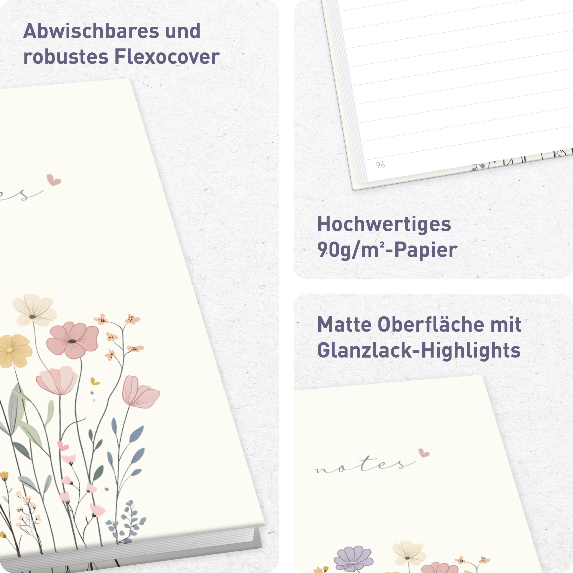 Artikelbild 2 des Artikels “Trendstuff Notizbuch A5 liniert [Flower Joy] “