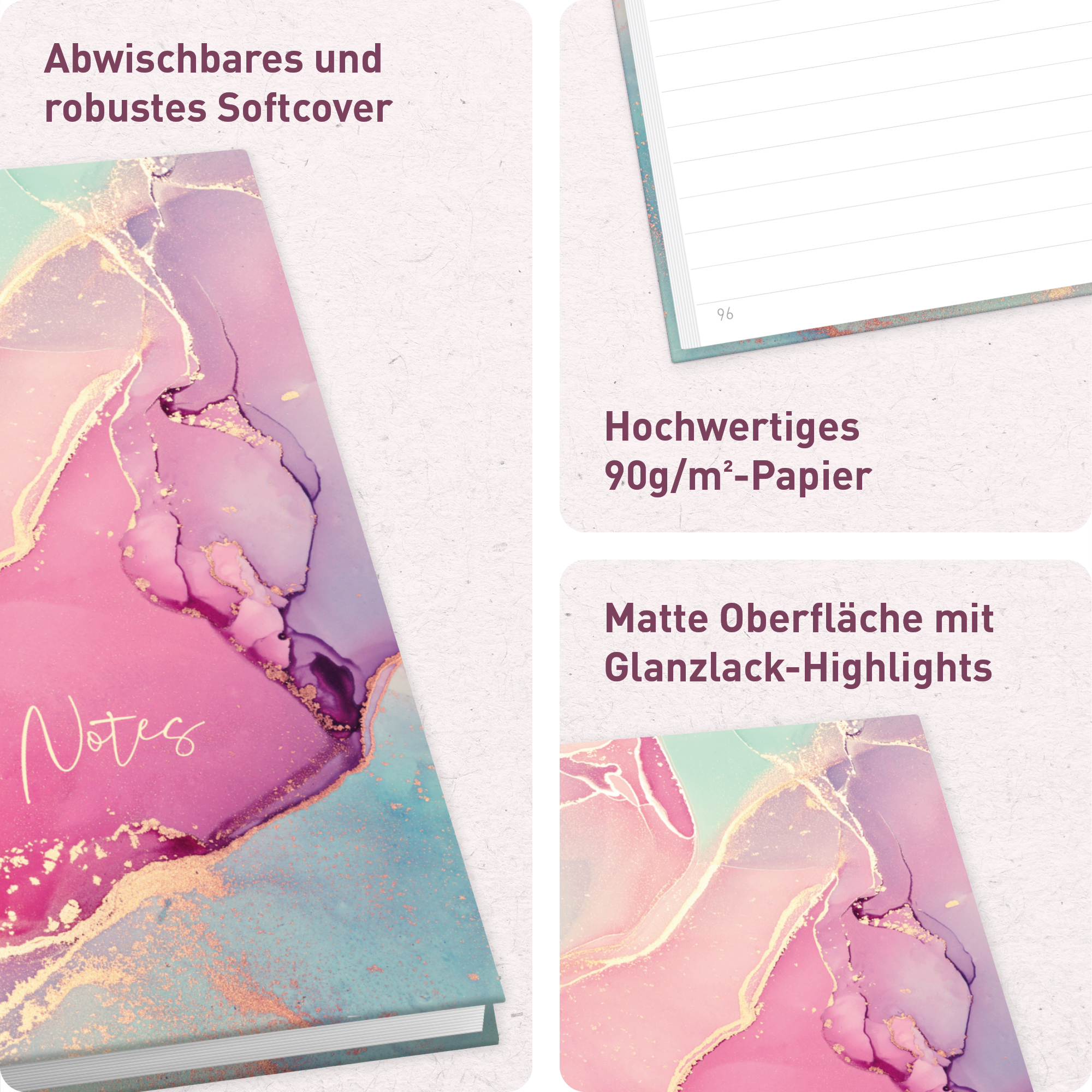 Artikelbild 2 des Artikels “Trendstuff Notizbuch A5 liniert [Silky Pink] “