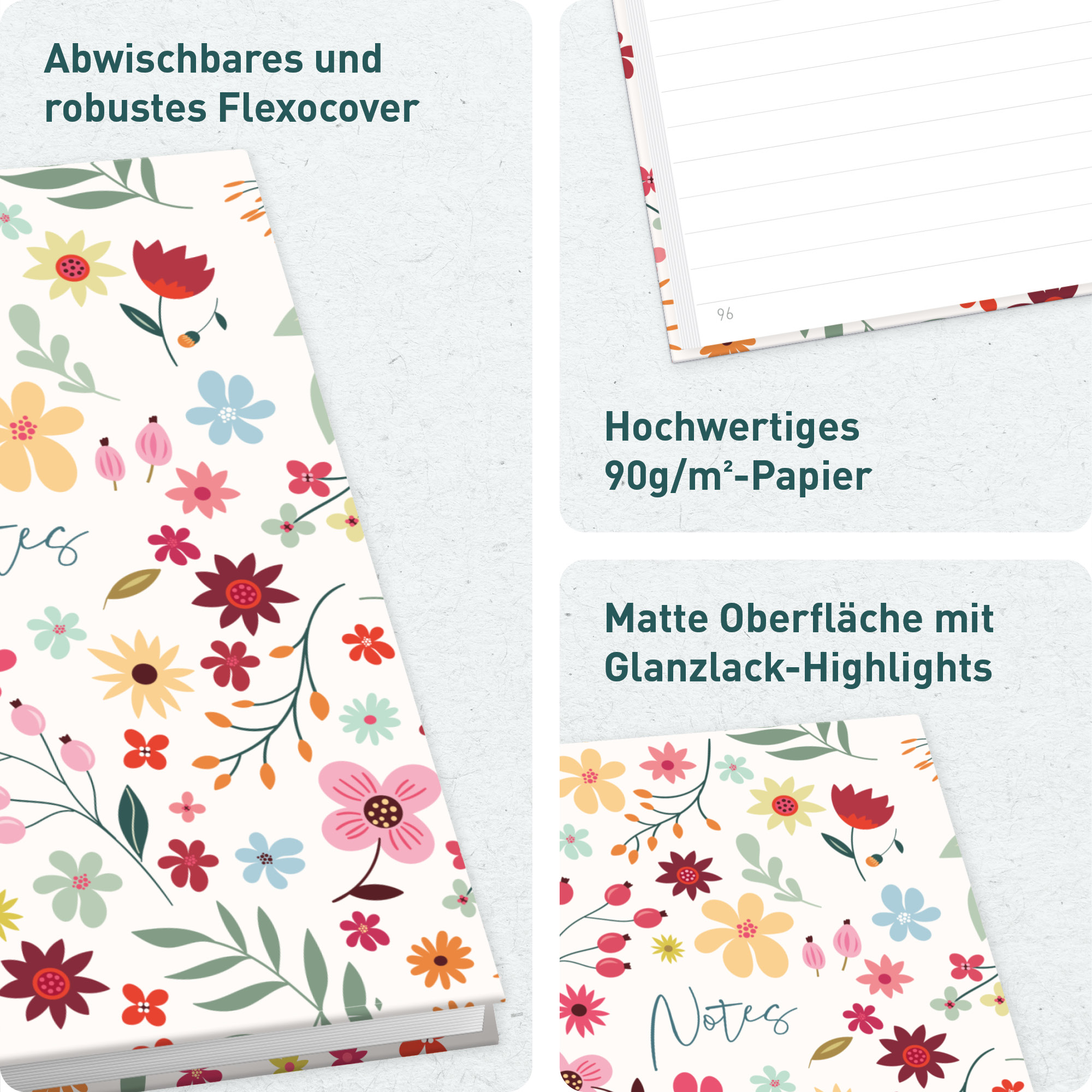 Artikelbild 2 des Artikels “paper&you Notizbuch A5 liniert [Wild Flower] “