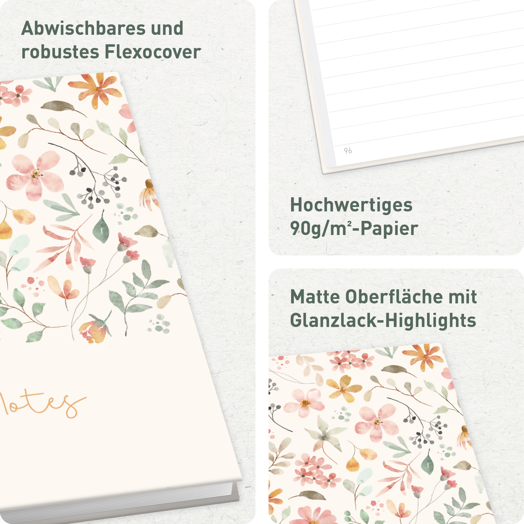Artikelbild 2 des Artikels “Trendstuff Notizbuch A5 liniert [Wild Blossoms] “