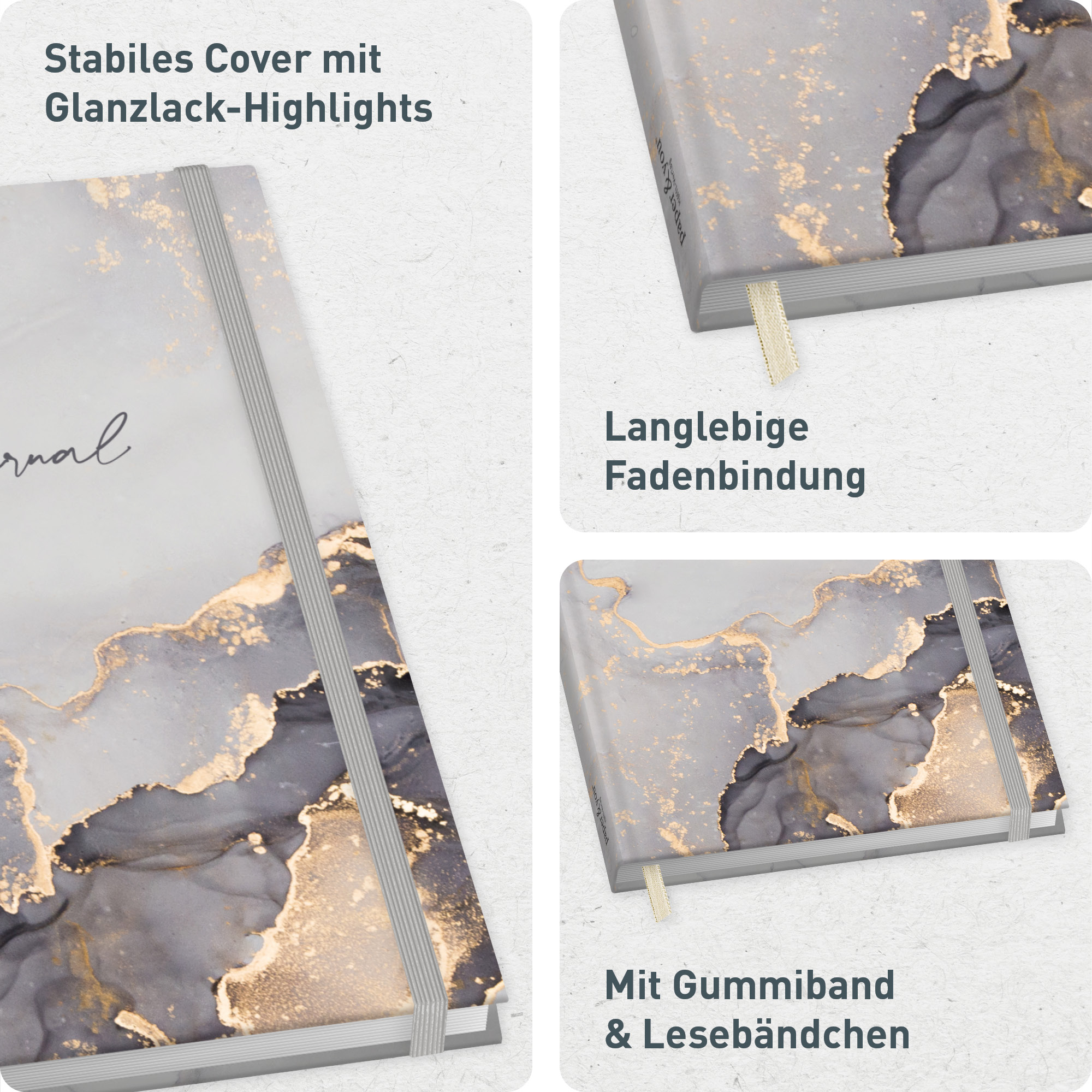 Artikelbild 2 des Artikels “paper&you Journal dotted A5 [Grey Marble] “