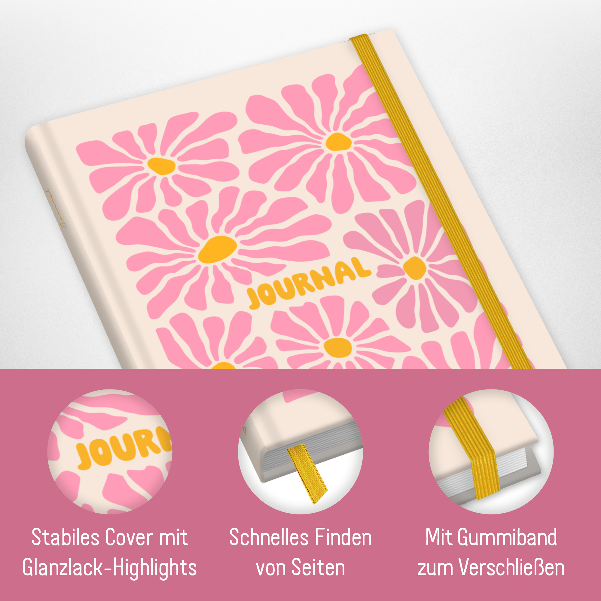 Artikelbild 2 des Artikels “paper&you Journal dotted A5 [Pink Flowers] “