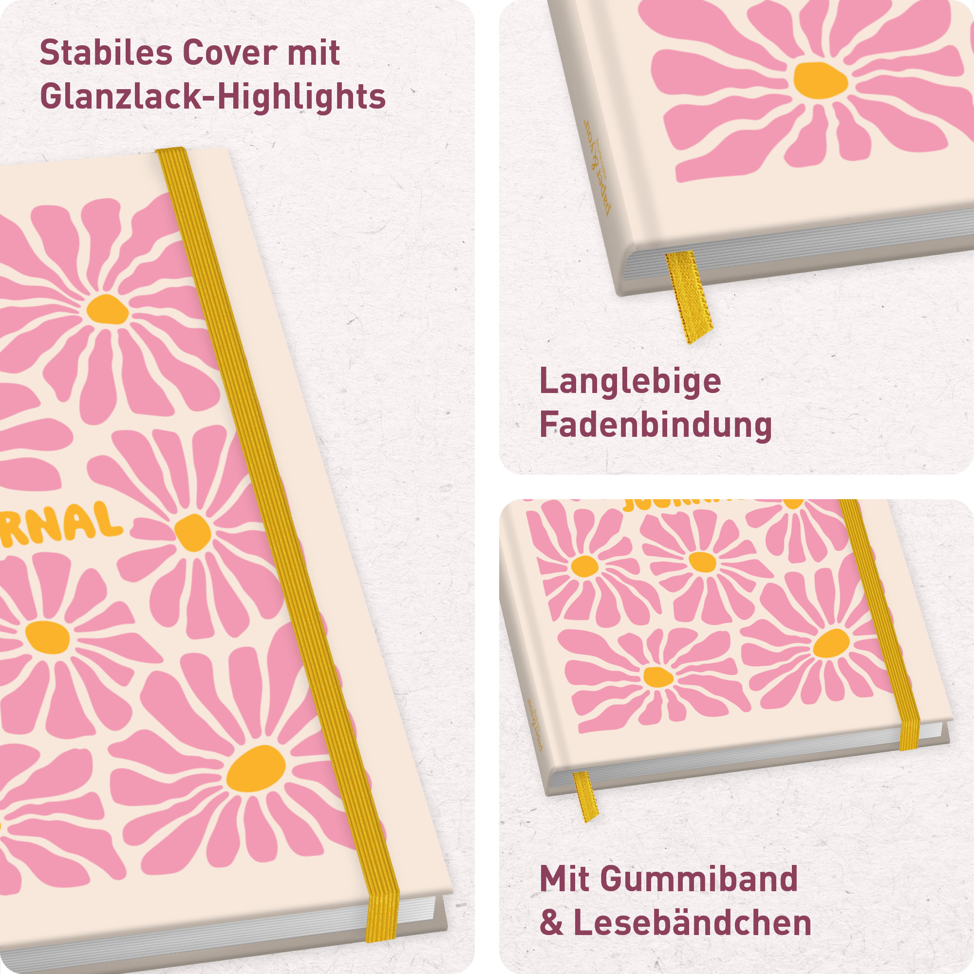 Artikelbild 2 des Artikels “paper&you Journal dotted A5 [Pink Flowers] “