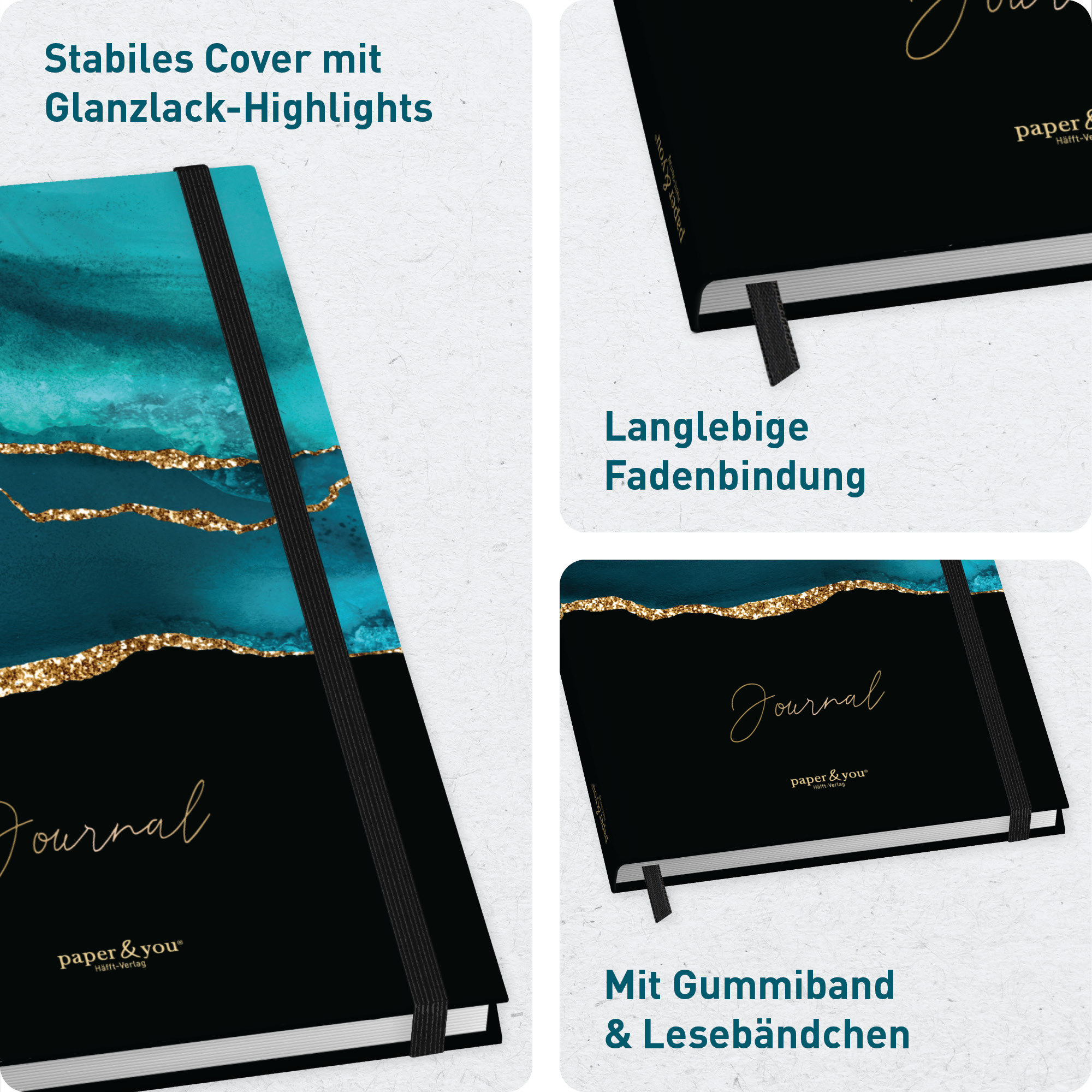 Artikelbild 2 des Artikels “paper&you Journal dotted A5 [Shiny Teal] “