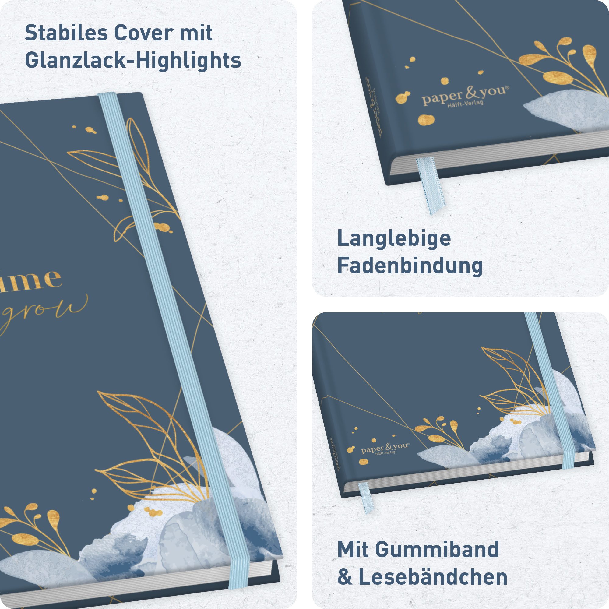 Artikelbild 2 des Artikels “paper&you Journal dotted A5 [Time to grow - Blue] “