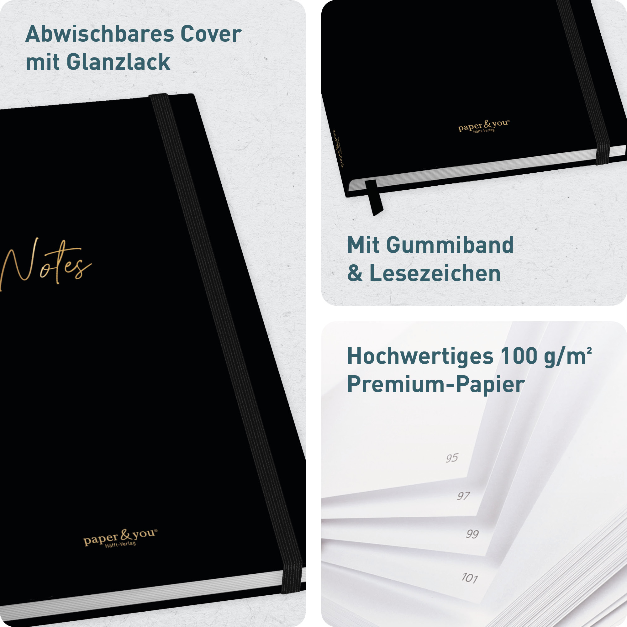 Artikelbild 2 des Artikels “Notizbuch Classic A5+ blanko [Black Edition] “