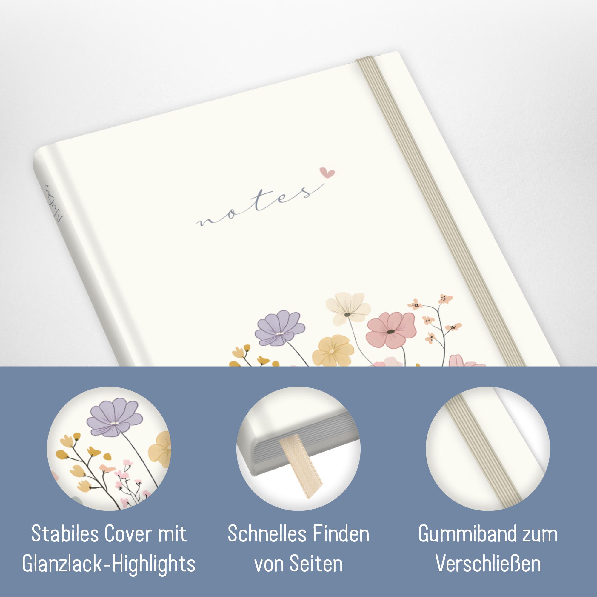 Artikelbild 2 des Artikels “Notizbuch Classic A5+ blanko [Flower Joy] “