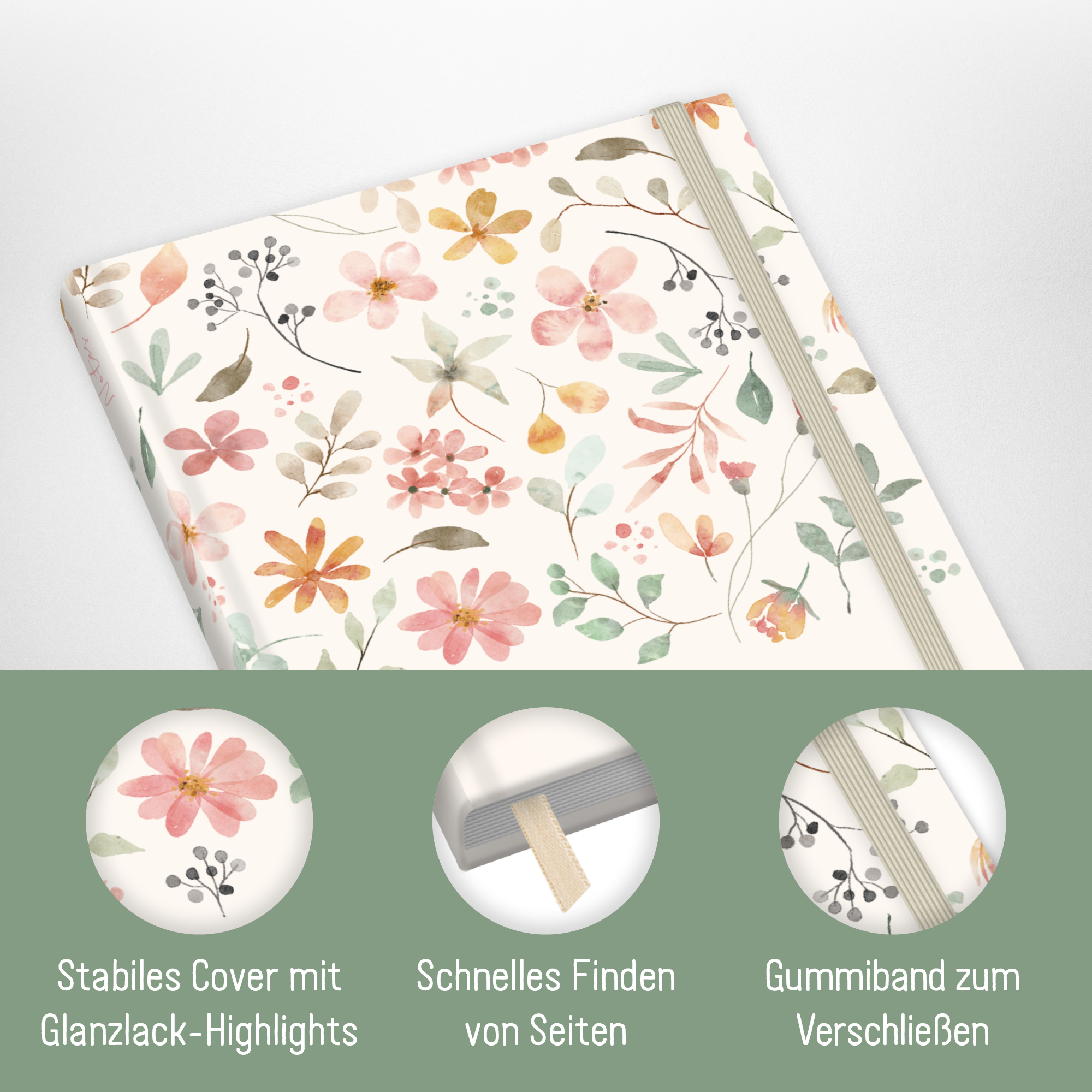 Artikelbild 2 des Artikels “Notizbuch Classic A5+ blanko [Wild Blossoms] “