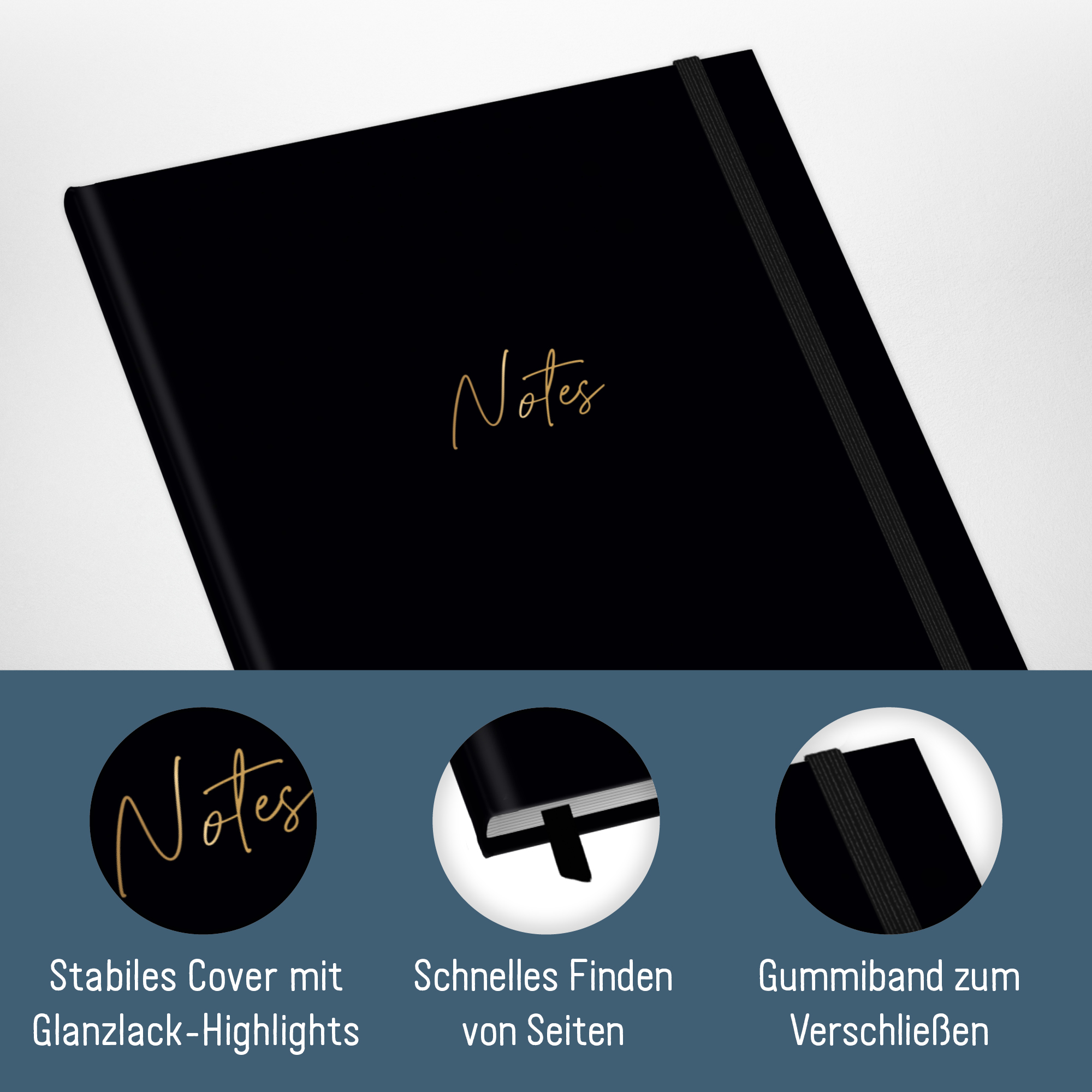 Artikelbild 2 des Artikels “paper&you Notizbuch A4+ liniert [Black Edition] “