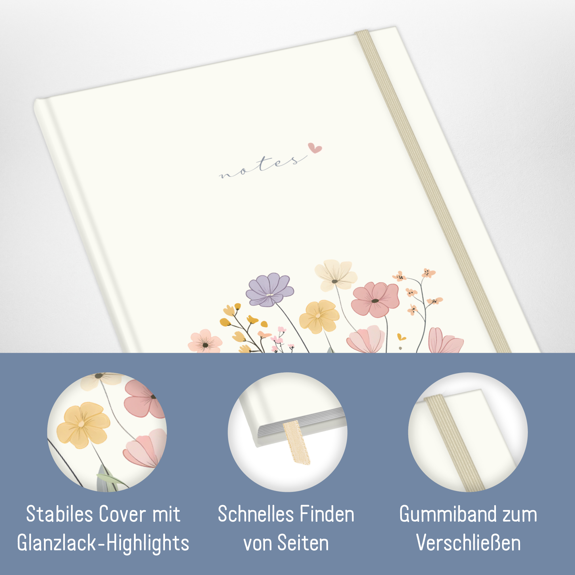Artikelbild 2 des Artikels “paper&you Notizbuch A4+ liniert [Flower Joy] “