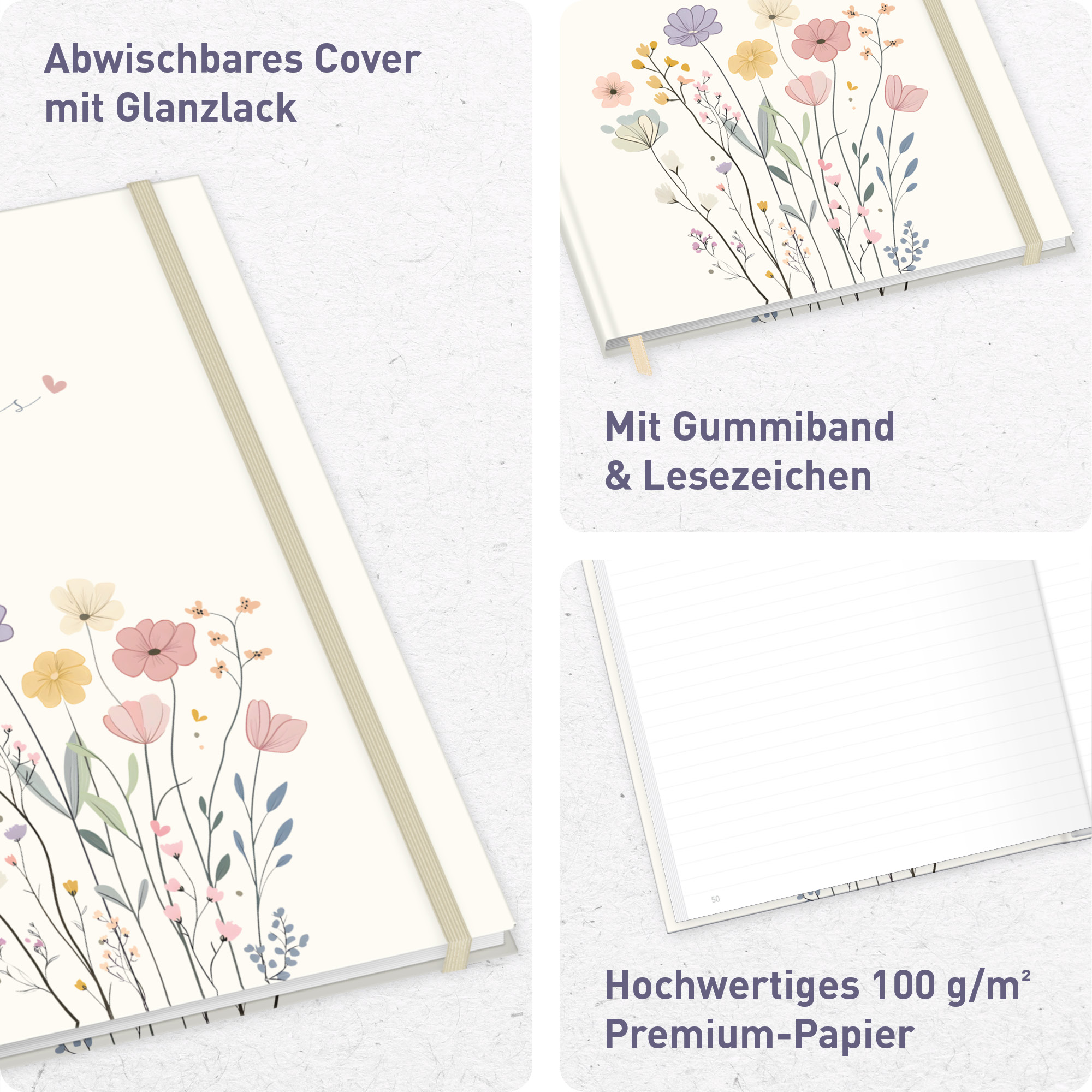 Artikelbild 2 des Artikels “paper&you Notizbuch A4+ liniert [Flower Joy] “