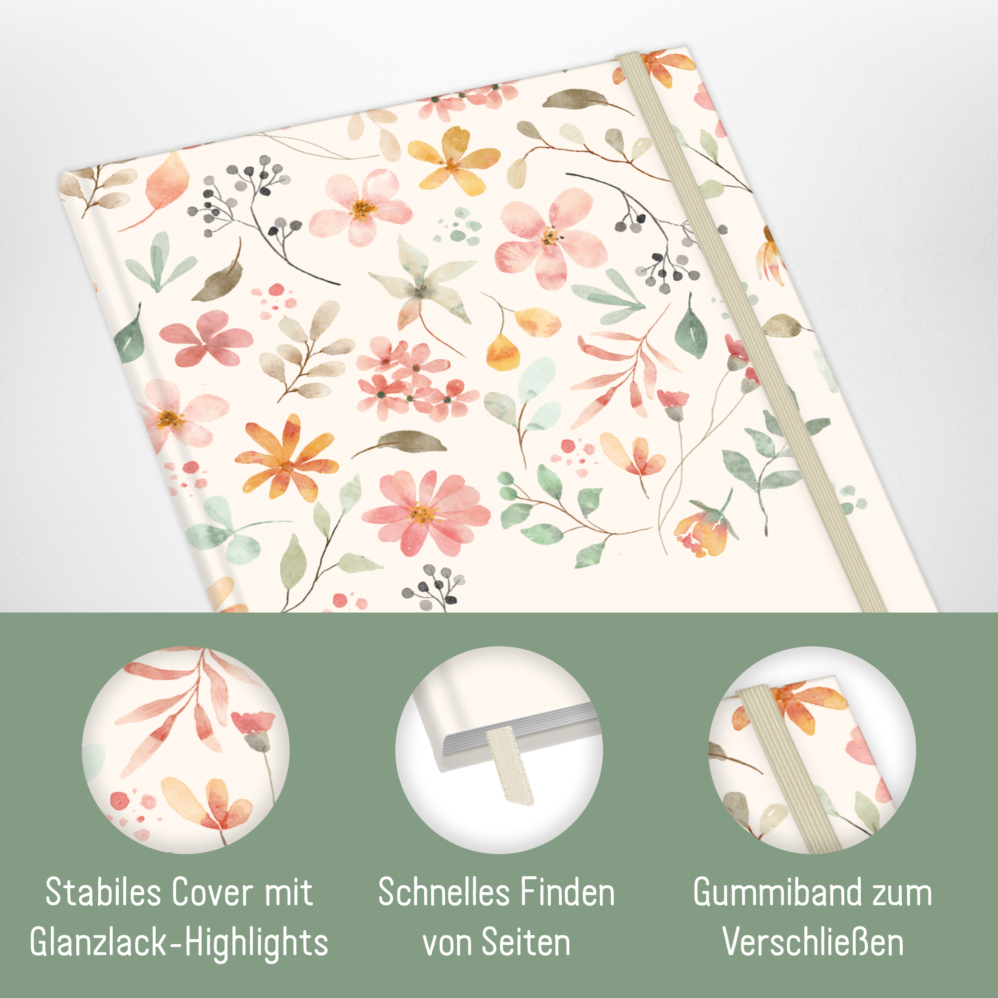 Artikelbild 2 des Artikels “paper&you Notizbuch A4+ liniert [Wild Blossoms] “
