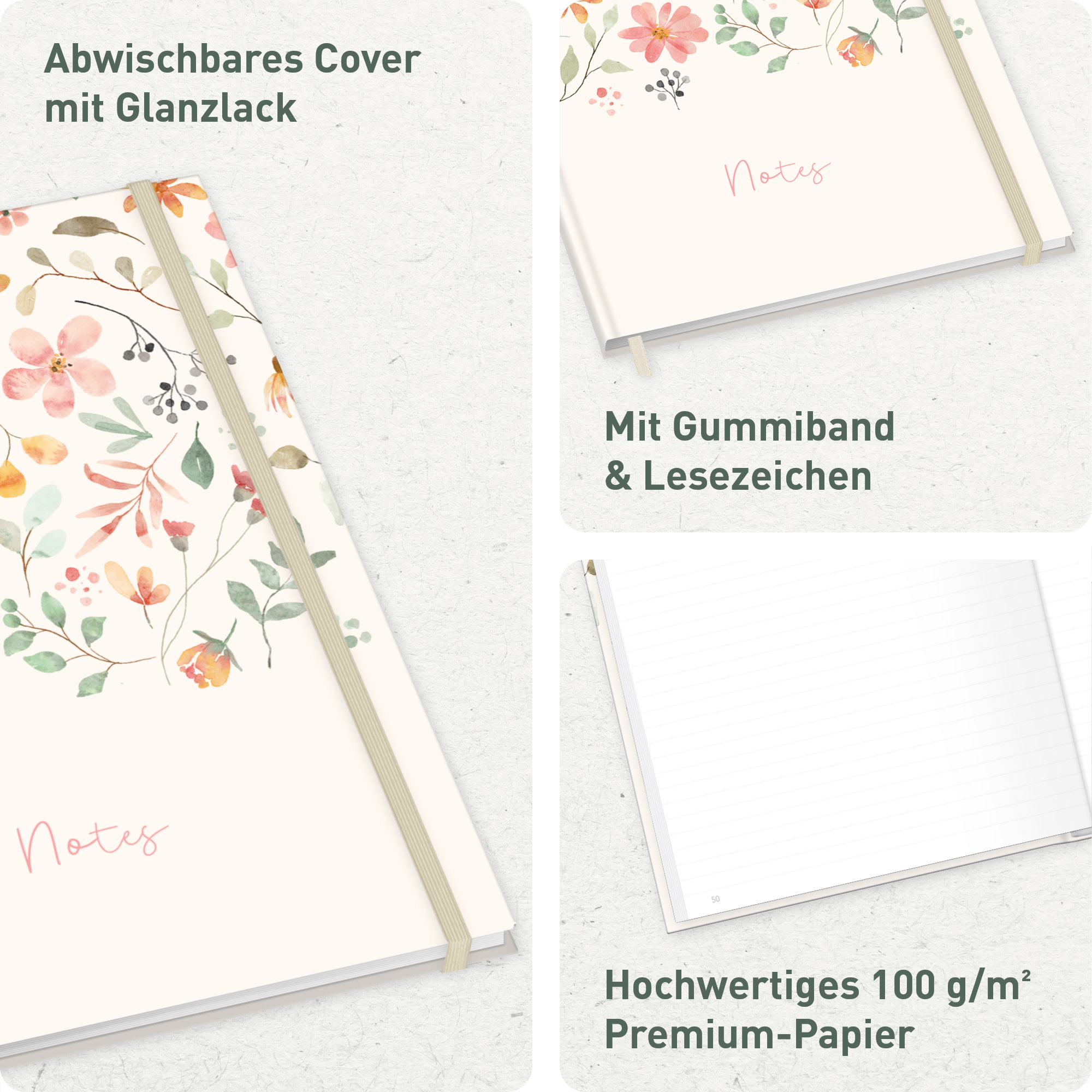 Artikelbild 2 des Artikels “paper&you Notizbuch A4+ liniert [Wild Blossoms] “