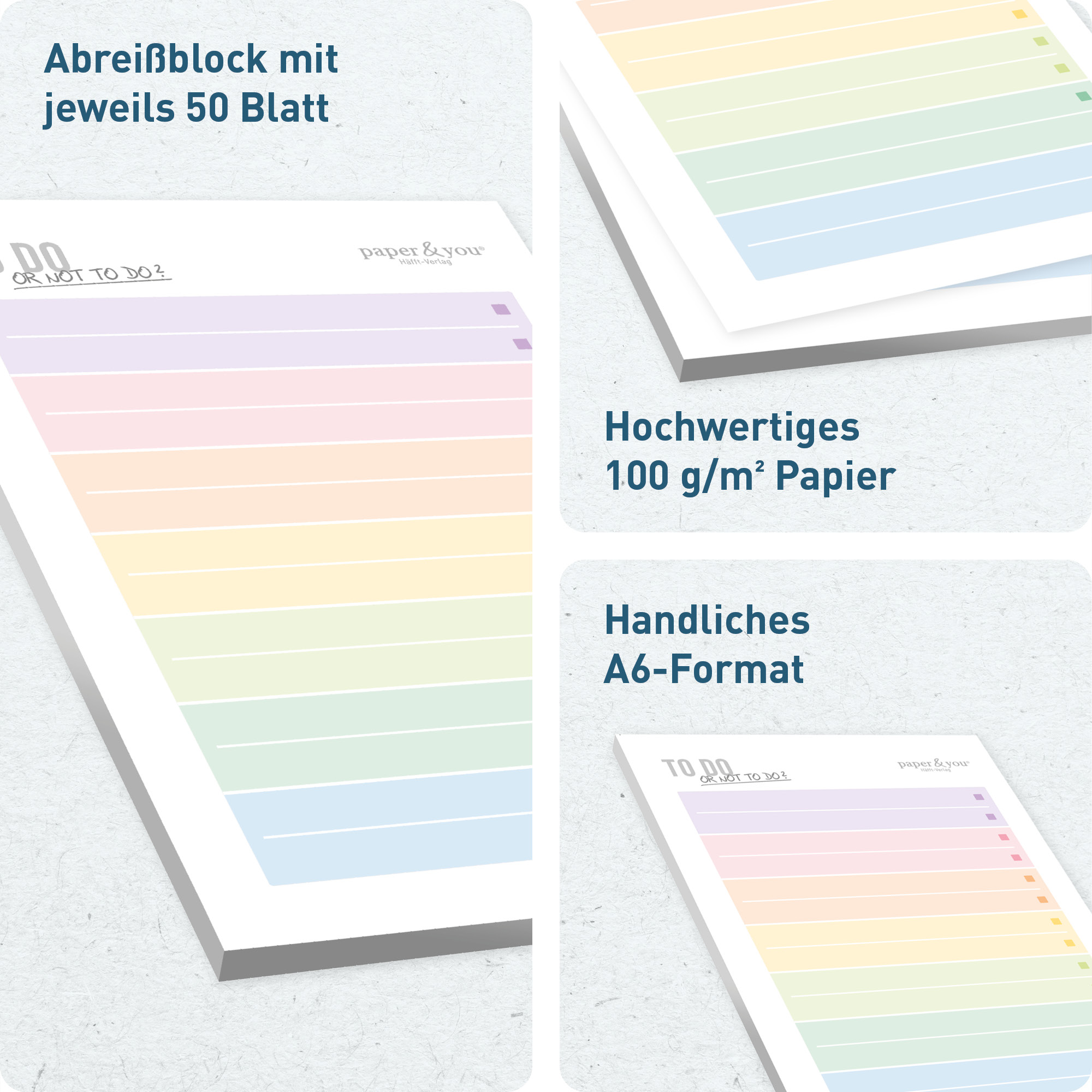 Artikelbild 2 des Artikels “paper&you To-do Listen Block A6 [Rainbow] “