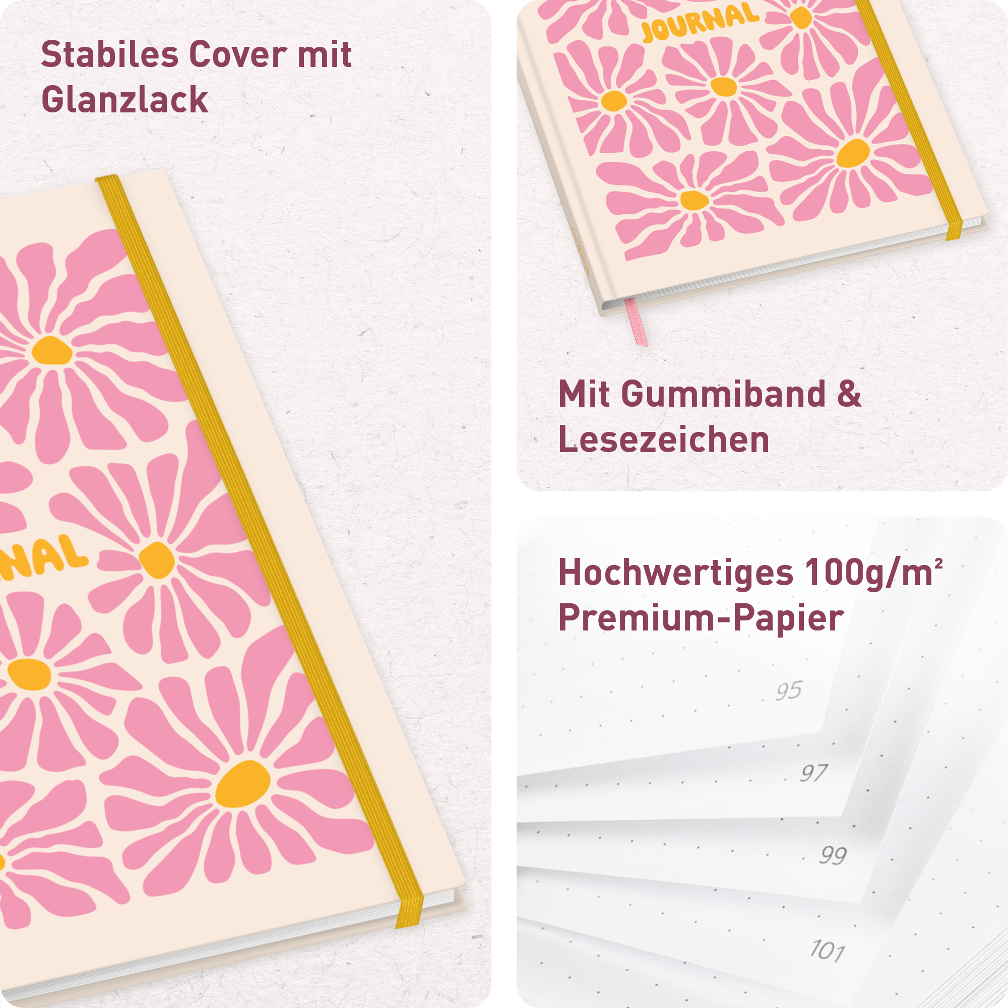Artikelbild 2 des Artikels “paper&you Journal A4+ [Pink Flowers] “
