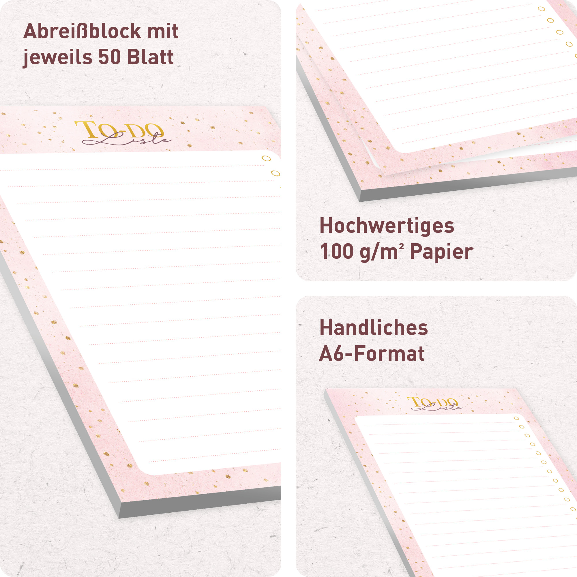 Artikelbild 2 des Artikels “paper&you To-do Listen Block A6 [Golden Dots] “