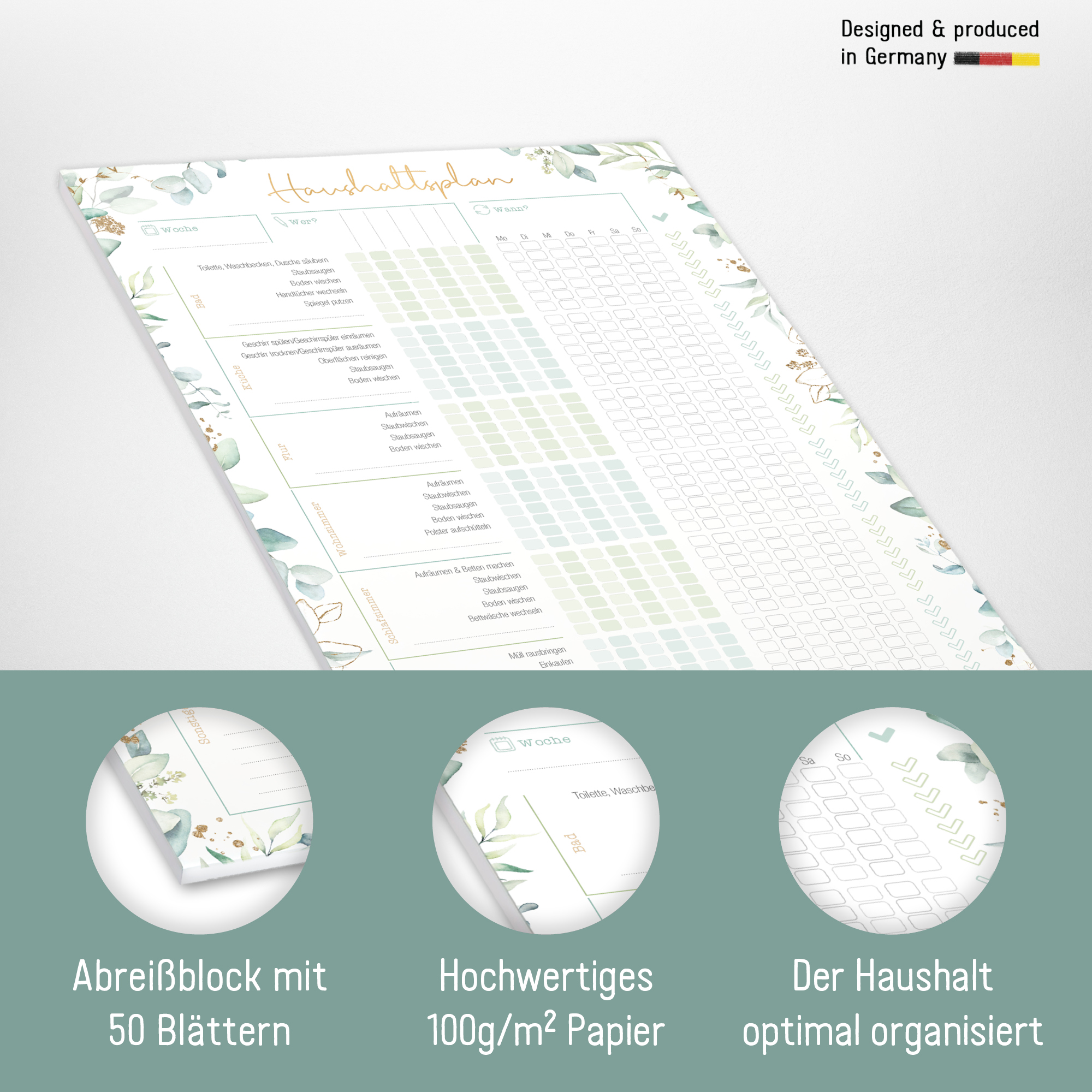 Artikelbild 2 des Artikels “Haushaltsplan Block A4 [Blattgold] “
