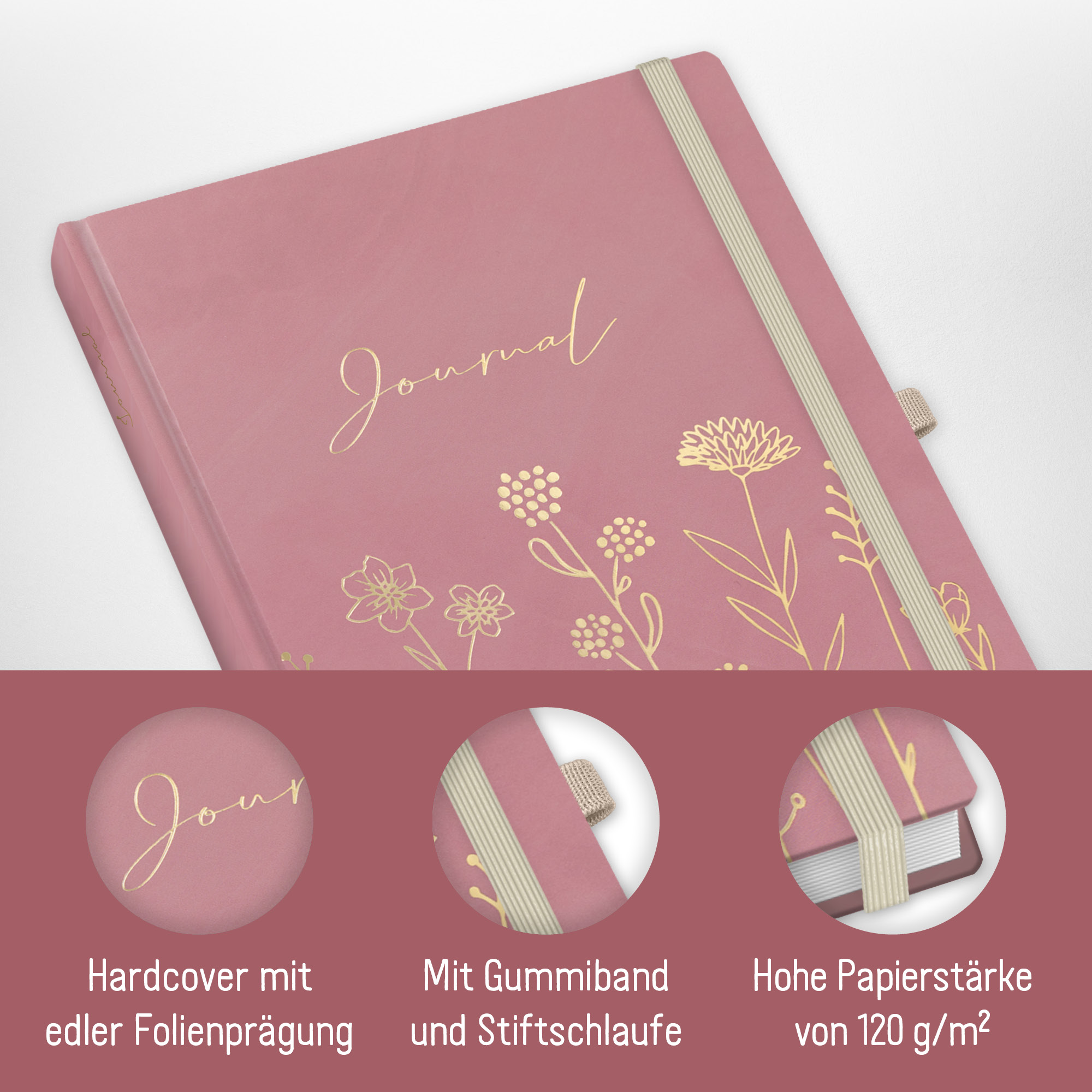 Artikelbild 2 des Artikels “p&y Journal Premium dotted A5 [Fine Flowers rosé] “
