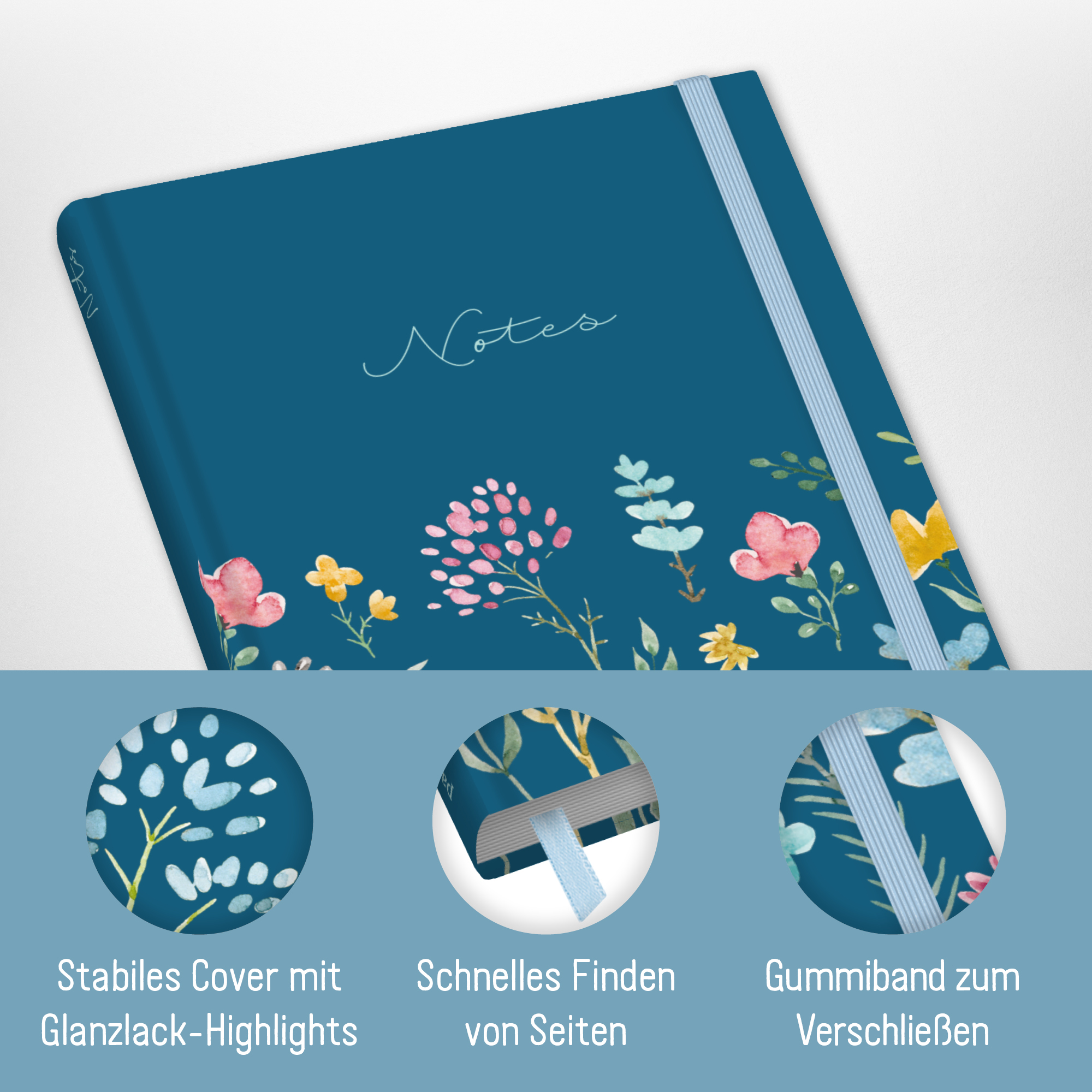Artikelbild 2 des Artikels “paper&you Notizbuch Classic A5+ liniert [Happy Flower] “
