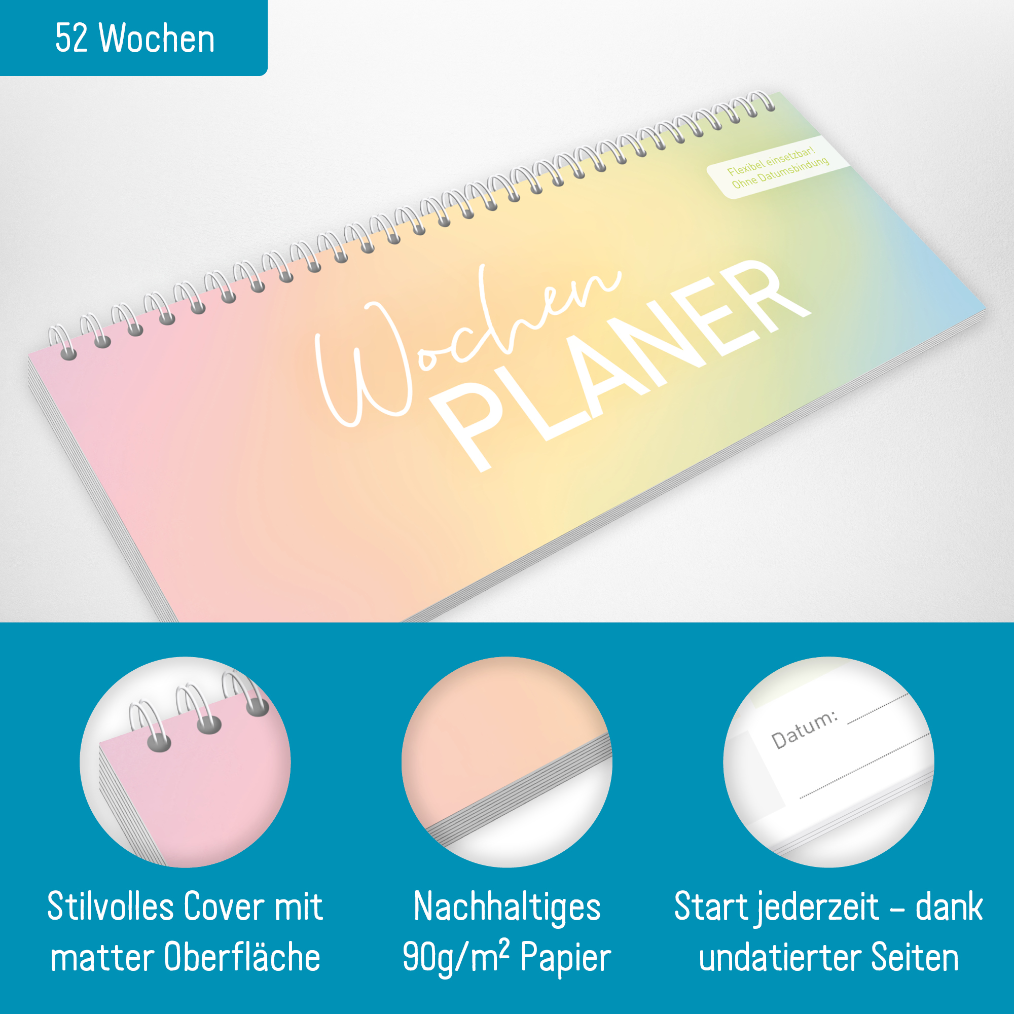 Artikelbild 2 des Artikels “Tischkalender undatiert Querformat [Rainbow] “